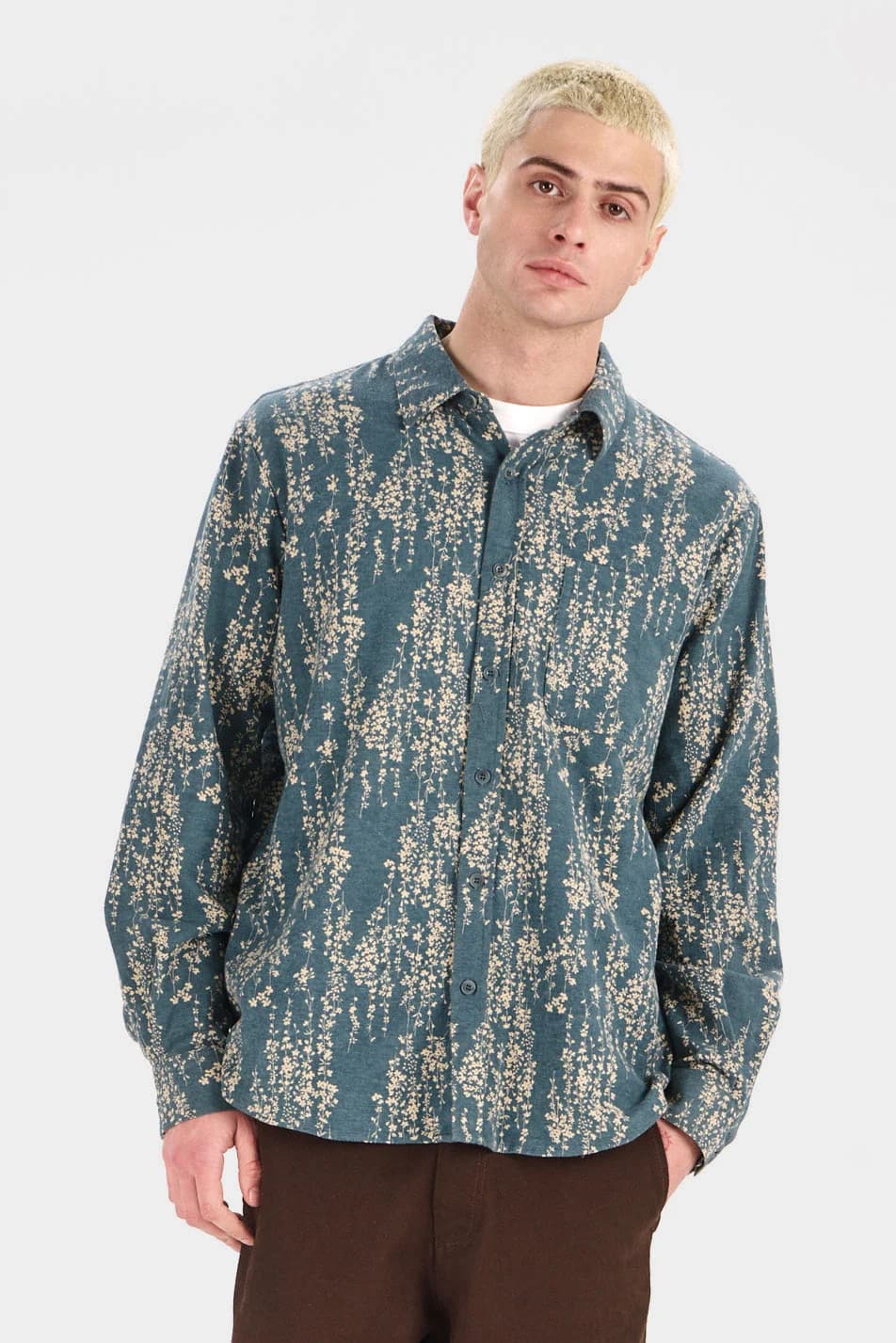 SPECTRE Organic Cotton Shirt - Blue Floral Print – image 1