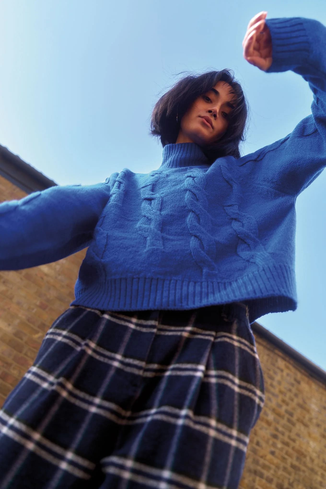 Lambswool Cable Knit Jumper - Cobalt – image 1