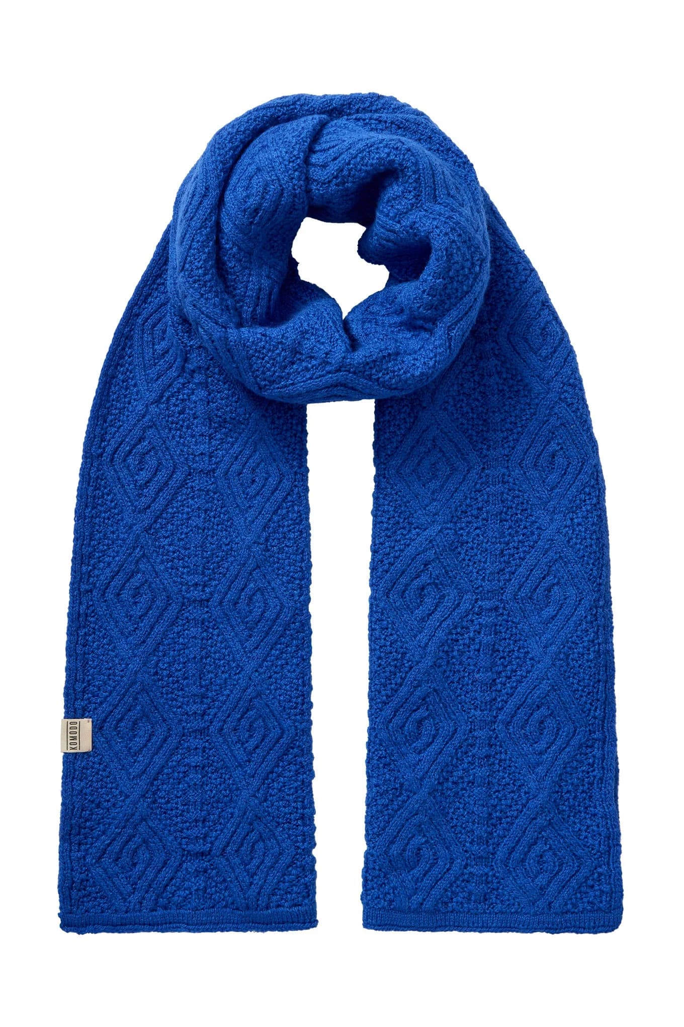 Lobouche Cable Lambswool Scarf - Blue – image 1