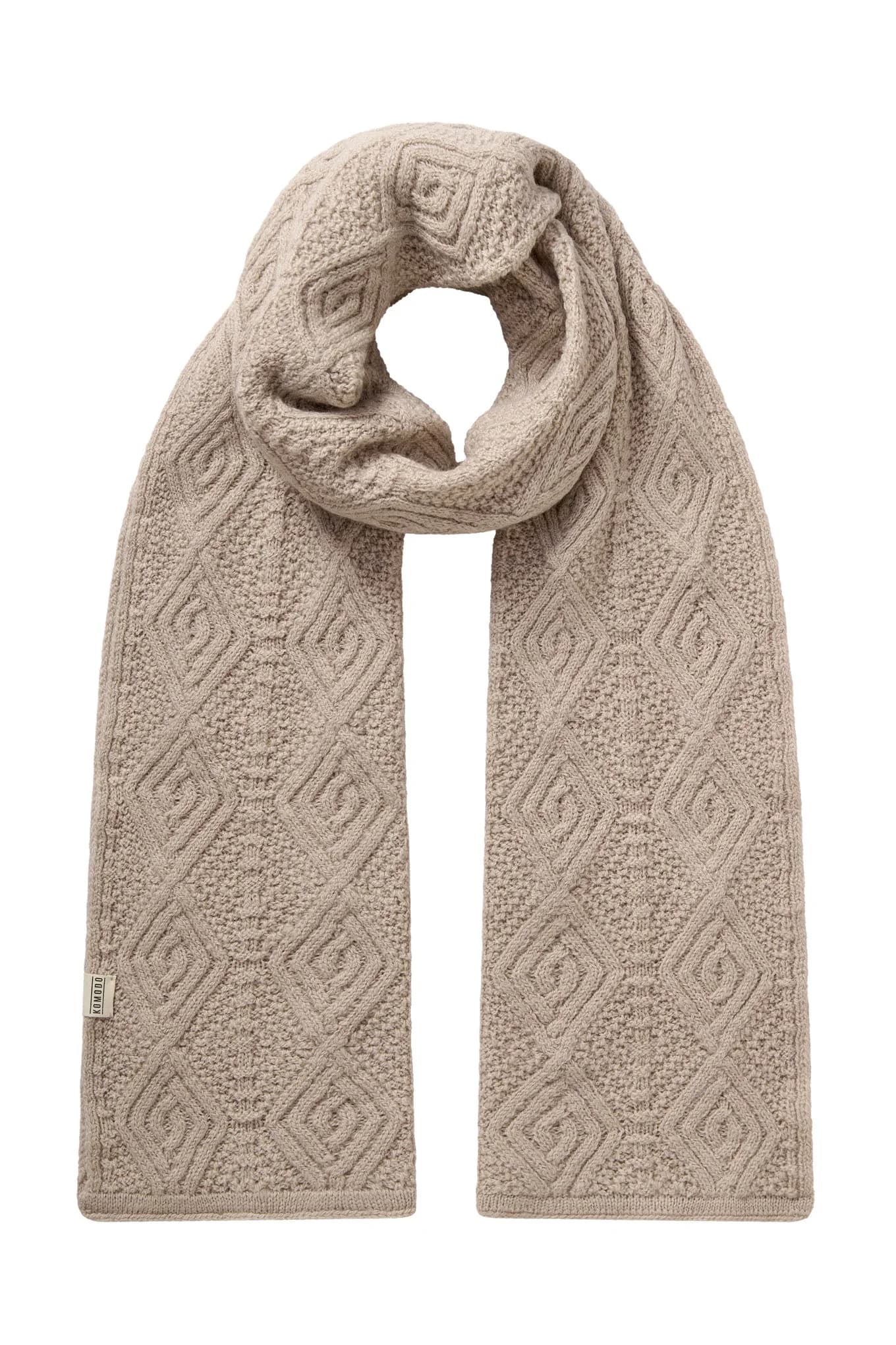 Lobouche Cable Lambswool Scarf - Sand – image 1