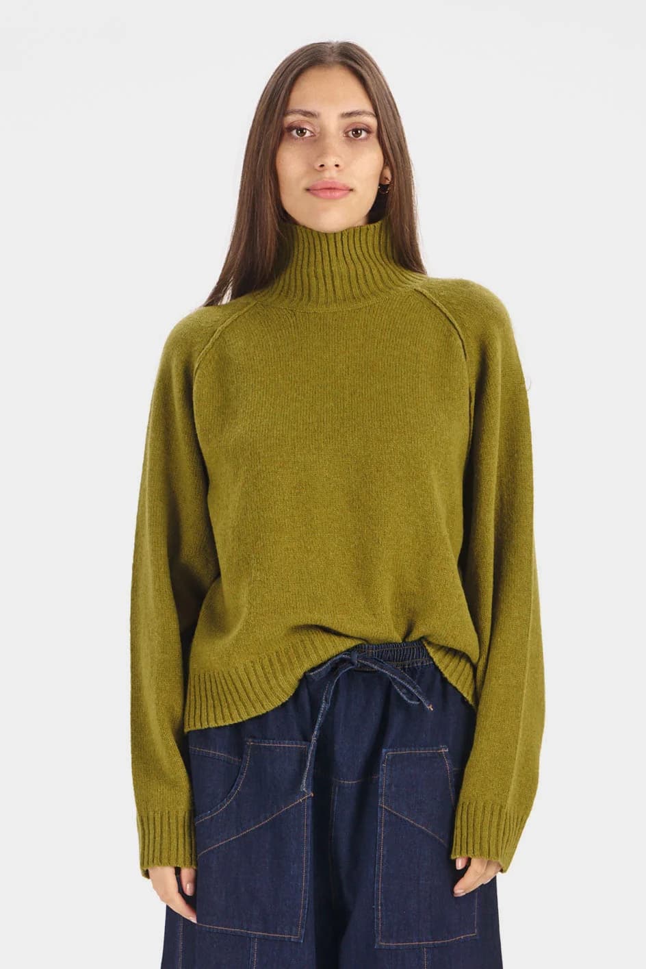 Millie Merino Jumper - Olive – image 1