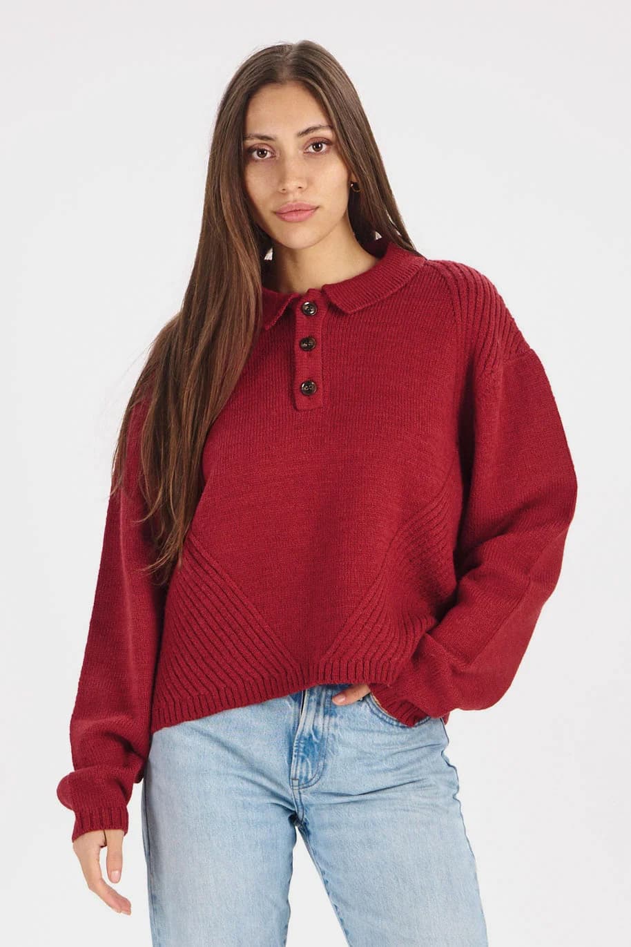 SAMI Lambswool Jumper - Wine – image 1