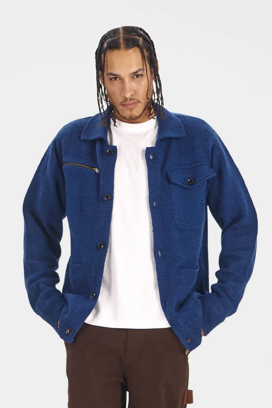 Wolfie Lambswool Jacket Navy – image 1