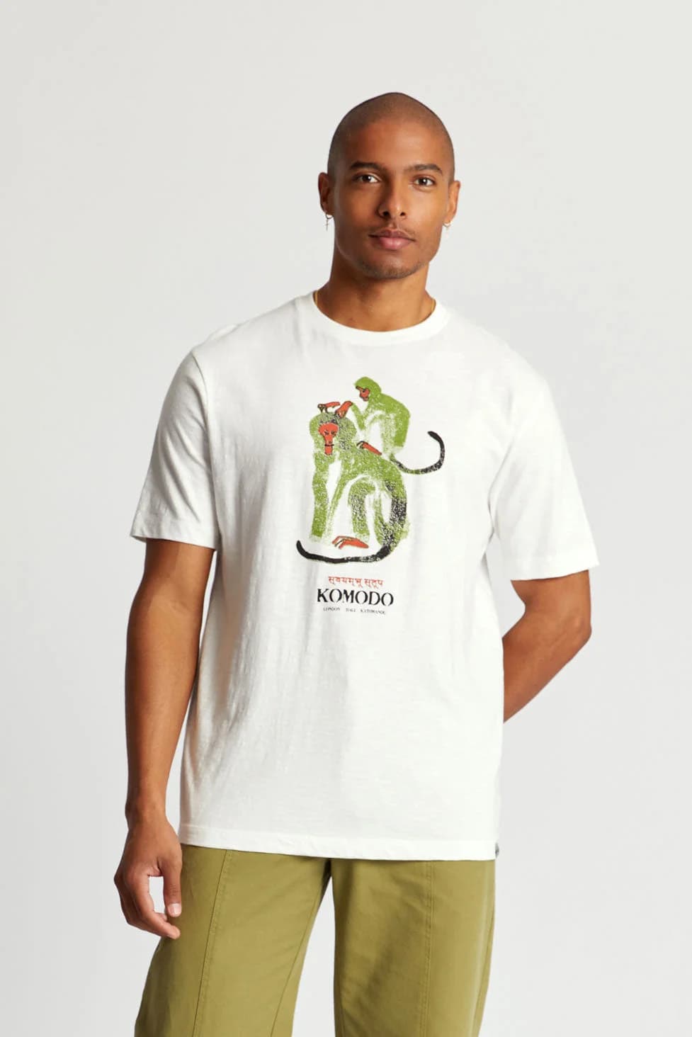 Monkeys Tee GOTS Organic Cotton Off White