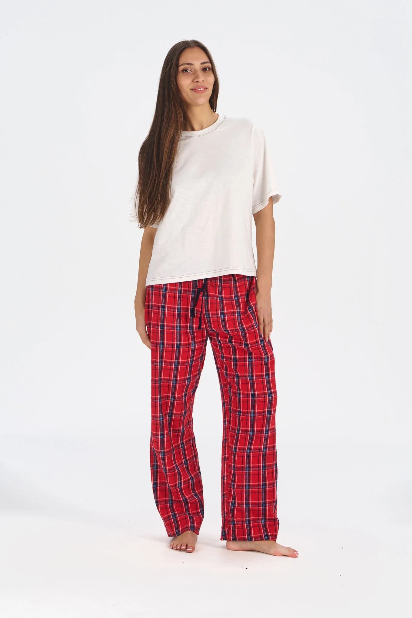 Women's Organic Cotton Pyjama Bottoms - Red – image 1
