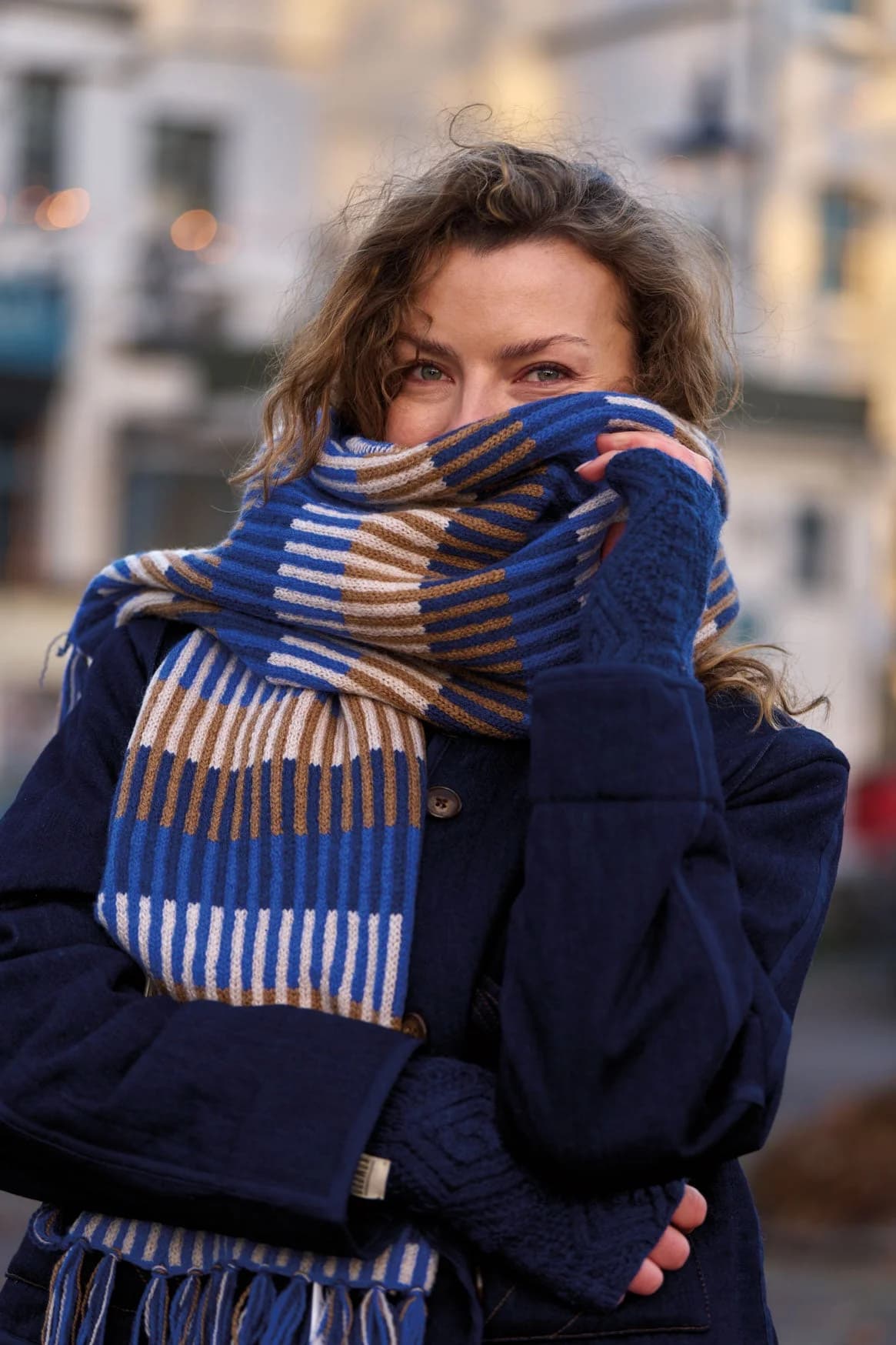 Flint Lambswool Scarf - Blue – image 1
