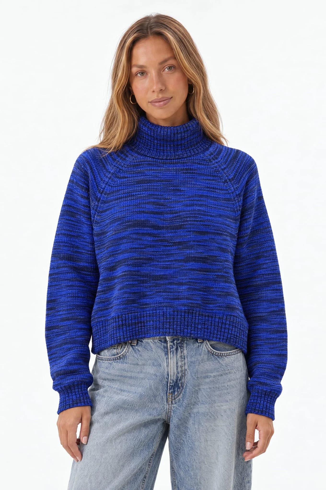 Millie Wool Jumper - Stripe - Navy / Cobalt – image 1