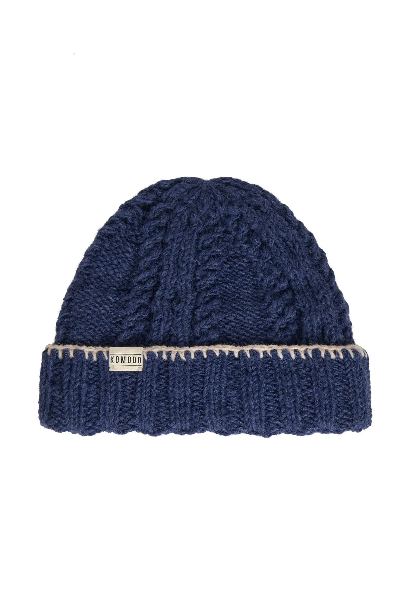 RORY Lambswool Hat - Navy & Sand – image 1