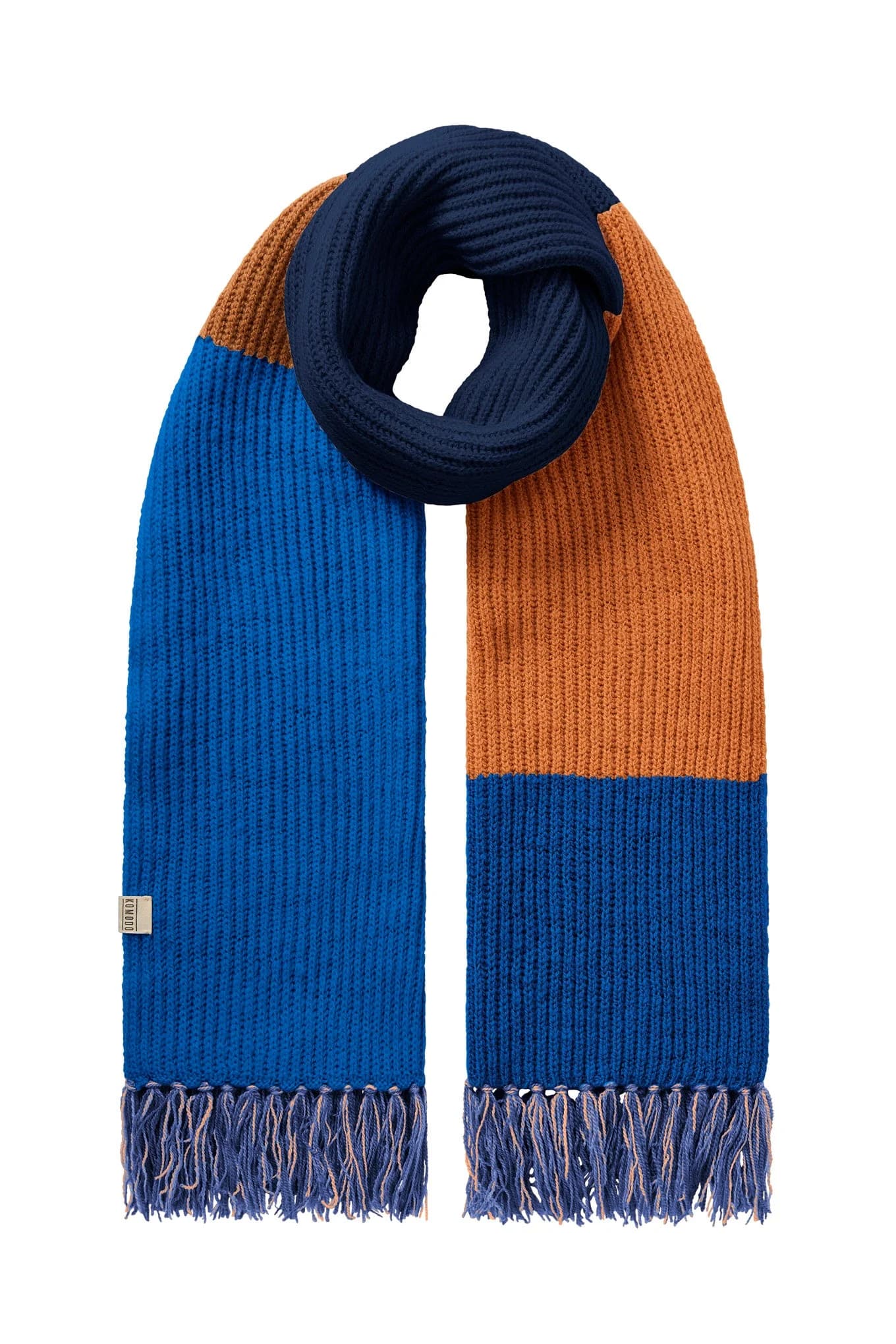 Alexa Lambswool Scarf - Cobalt, Orange & Navy – image 1
