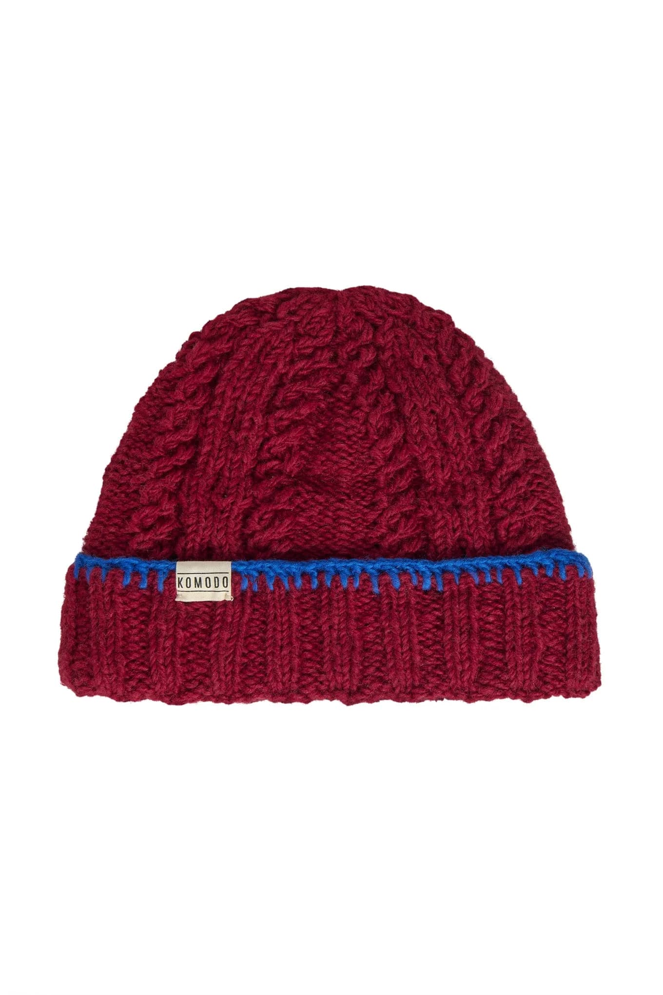 RORY Lambswool Hat - Wine & Cobalt – image 1