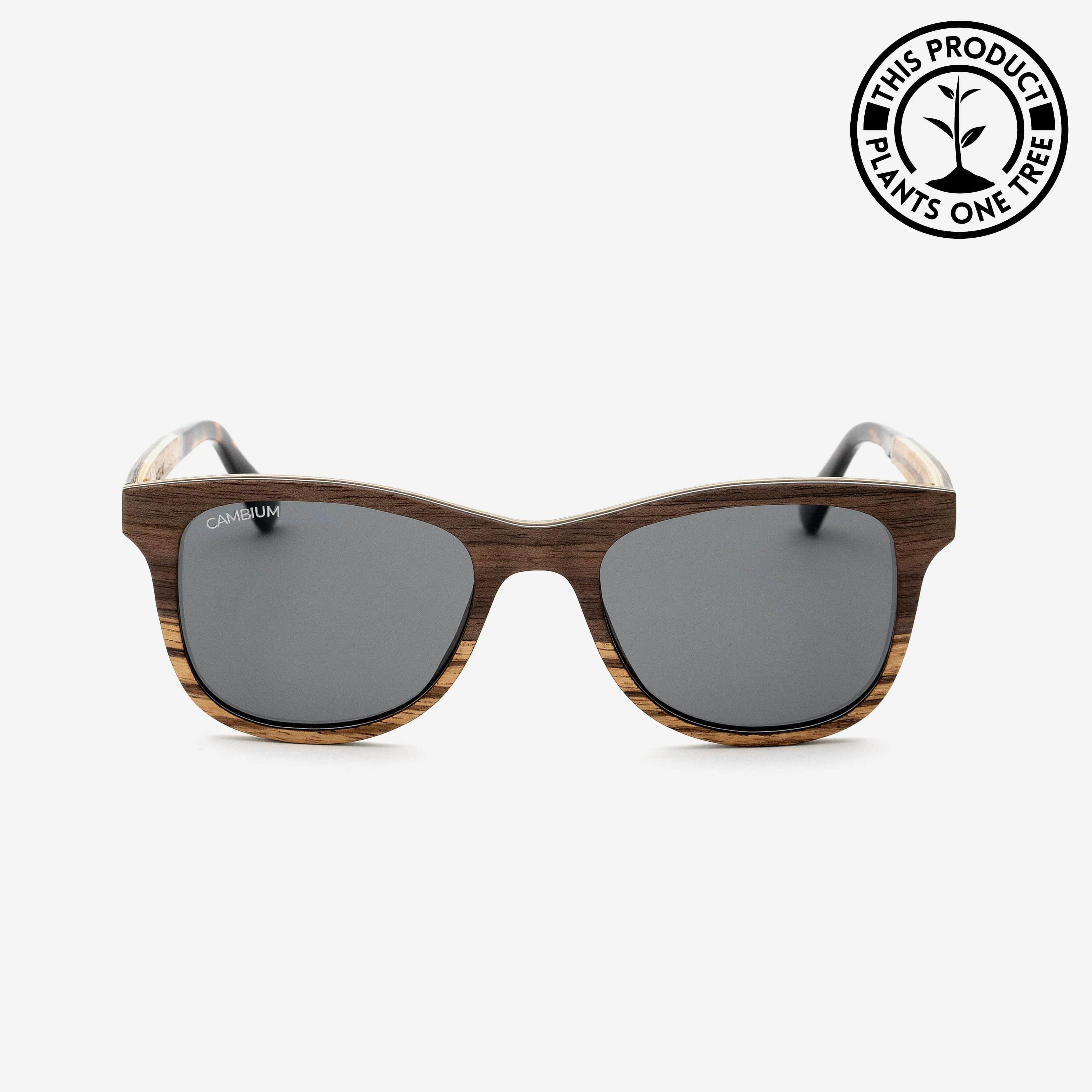 Maverick Classic Black Wood Veneer Sunglasses – image 1