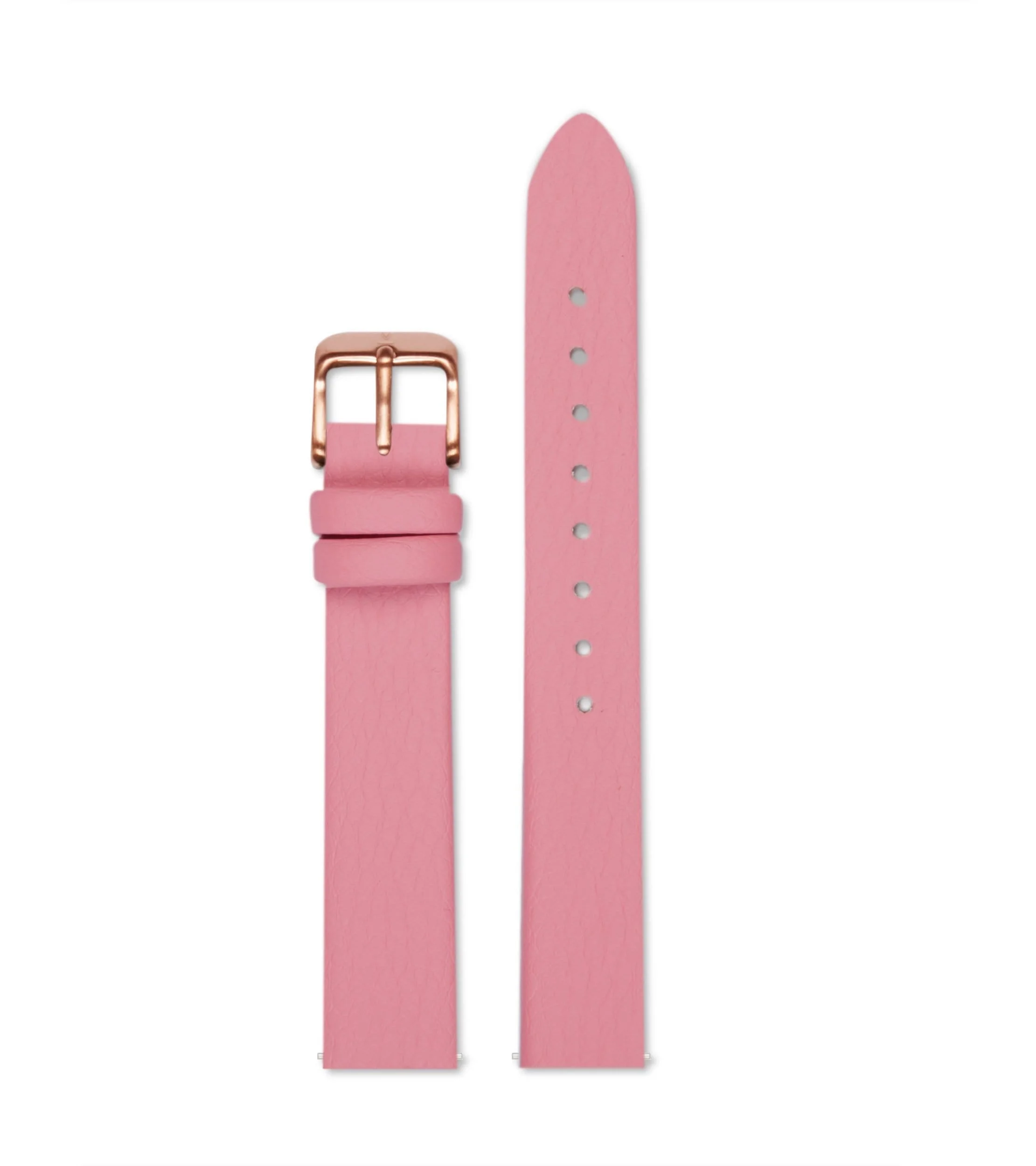 Flamingo pink with brushed rose gold buckle | 16mm