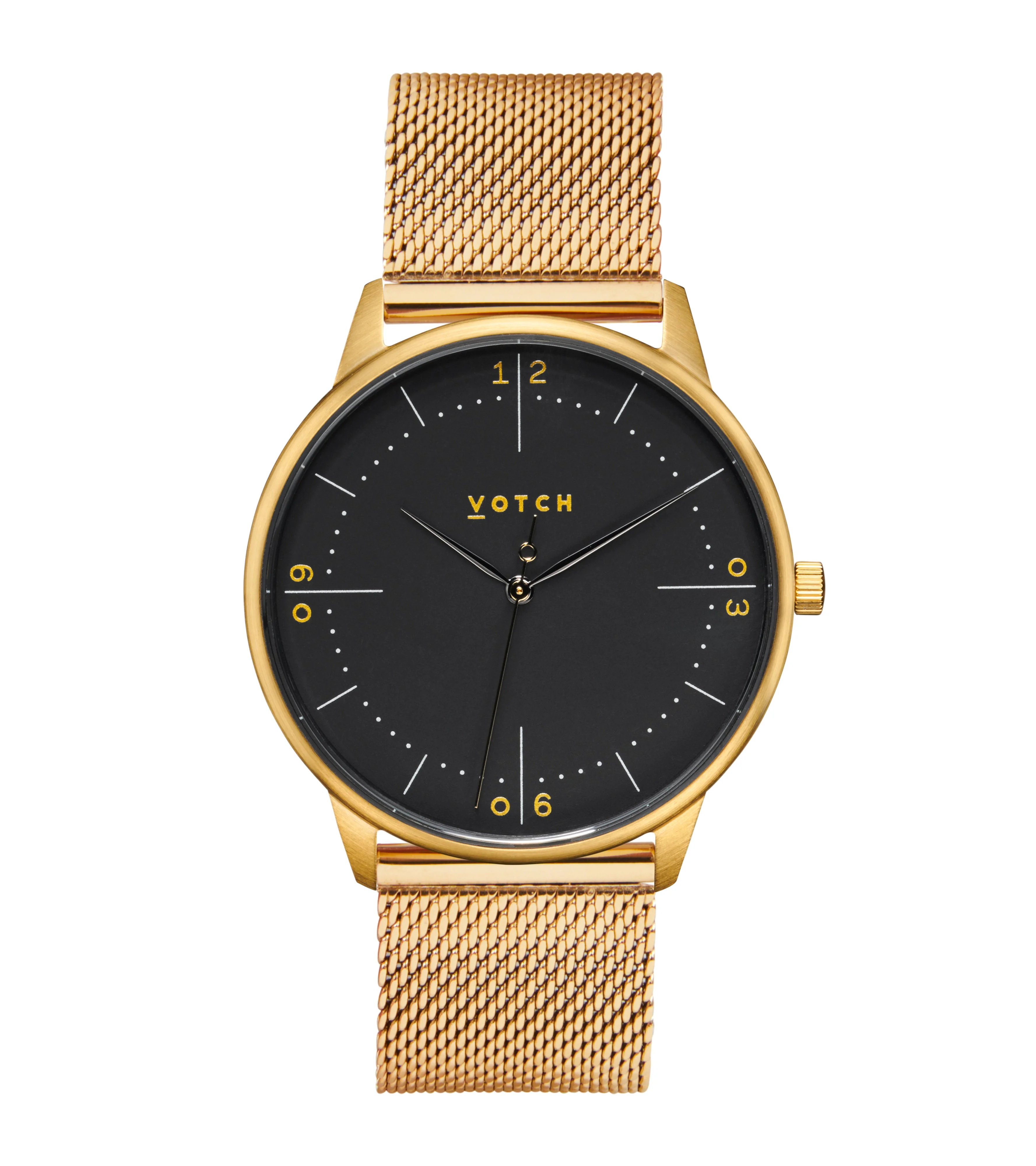 Gold & Black Mesh Watch – image 1