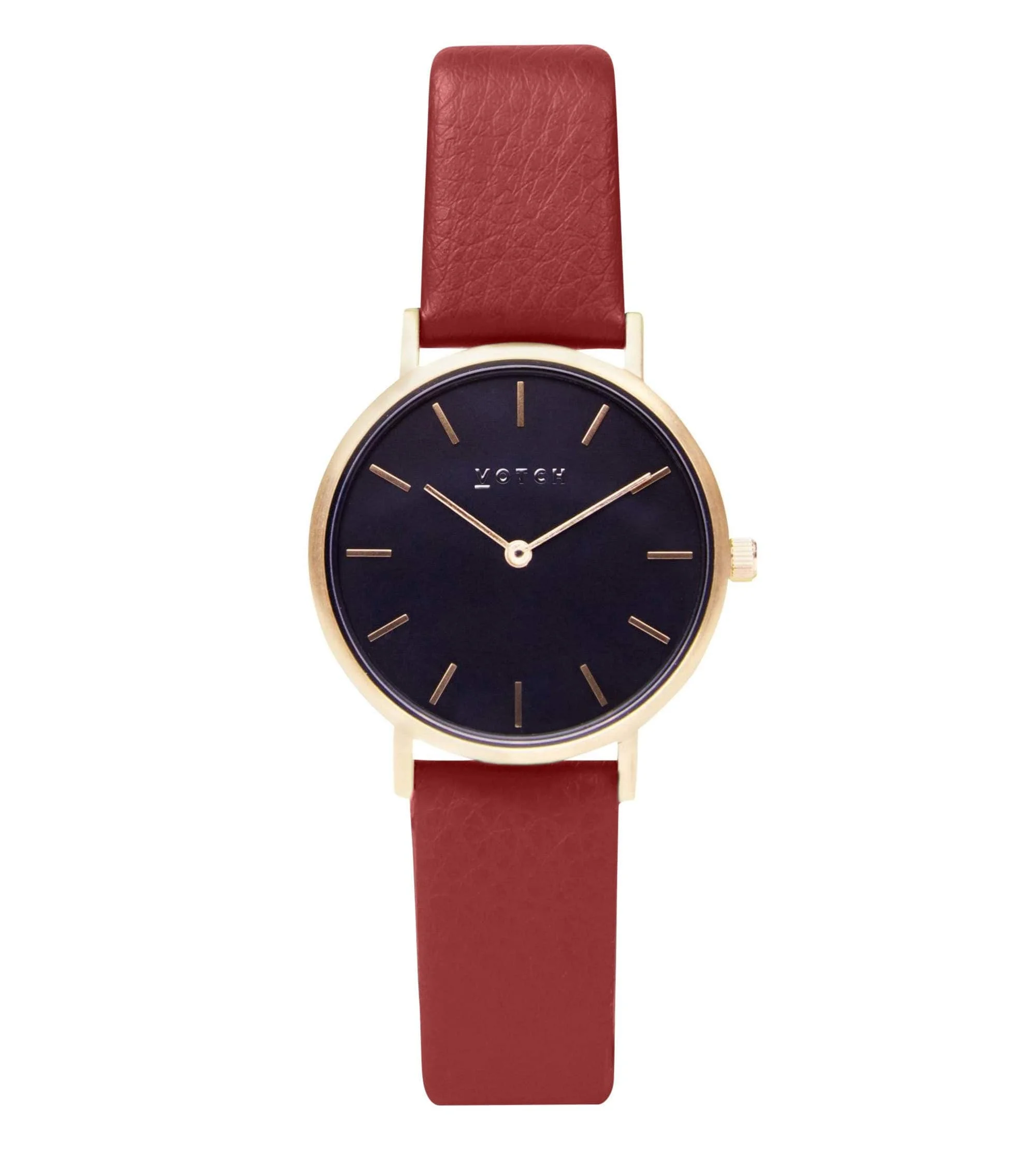 Gold & Ruby Red Black Dial Petite Watch – image 1