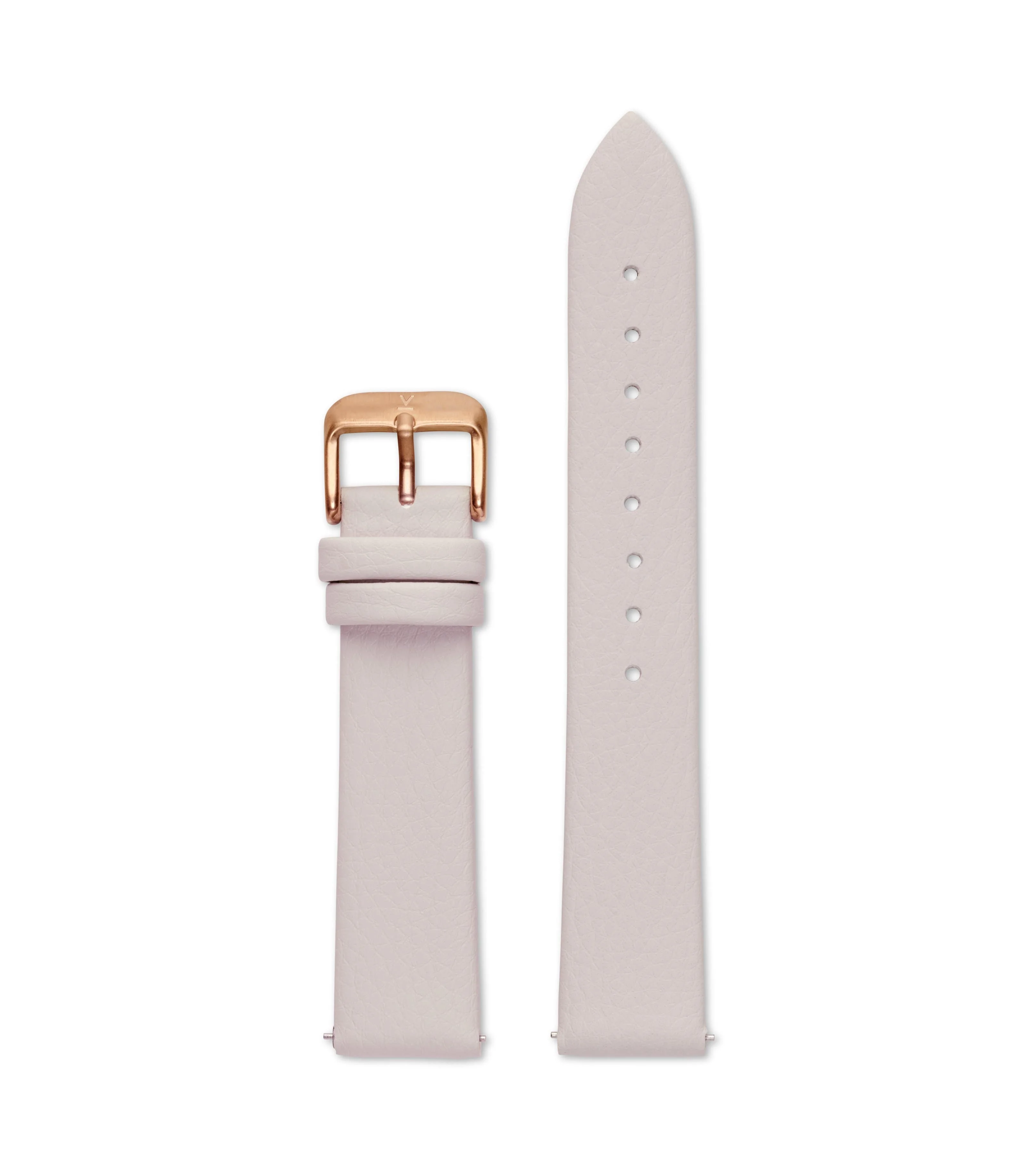 Light Grey Watch Strap with Brushed Rose Gold Buckle, 18mm – image 1