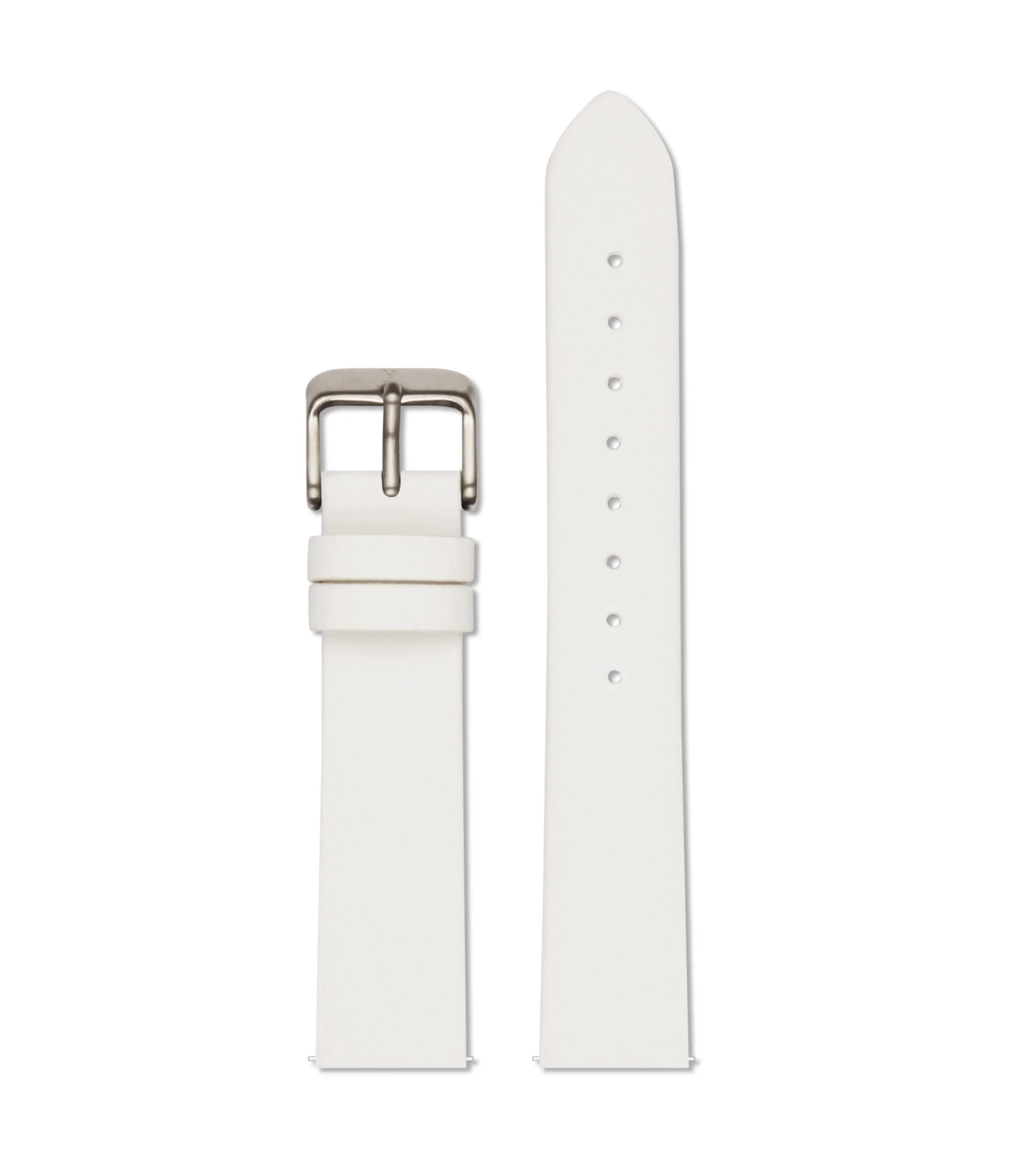 Off white with brushed silver buckle | 18mm