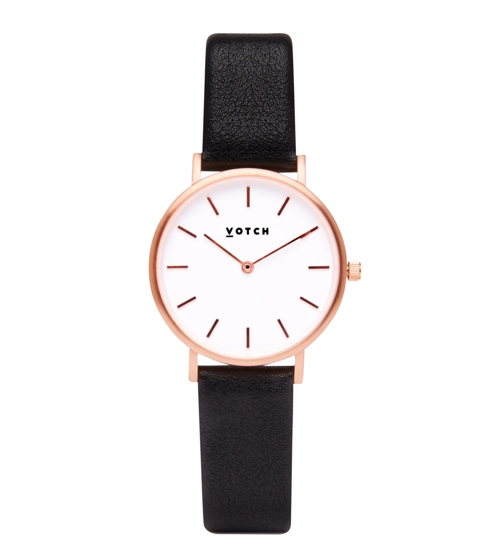 Rose Gold & Black Watch | Petite