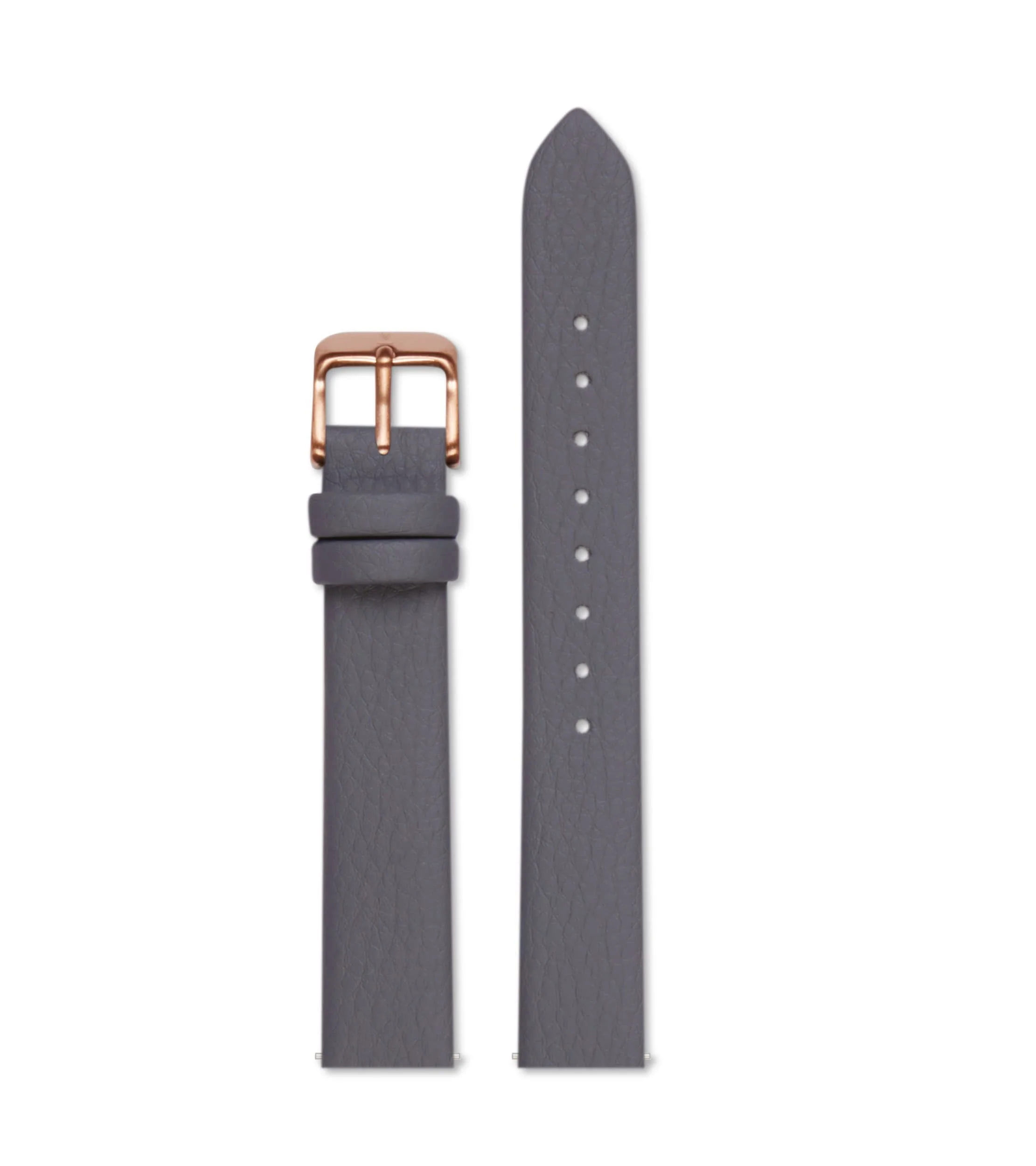 Slate Grey Vegan Leather Watch Strap with Brushed Rose Gold Buckle – image 1
