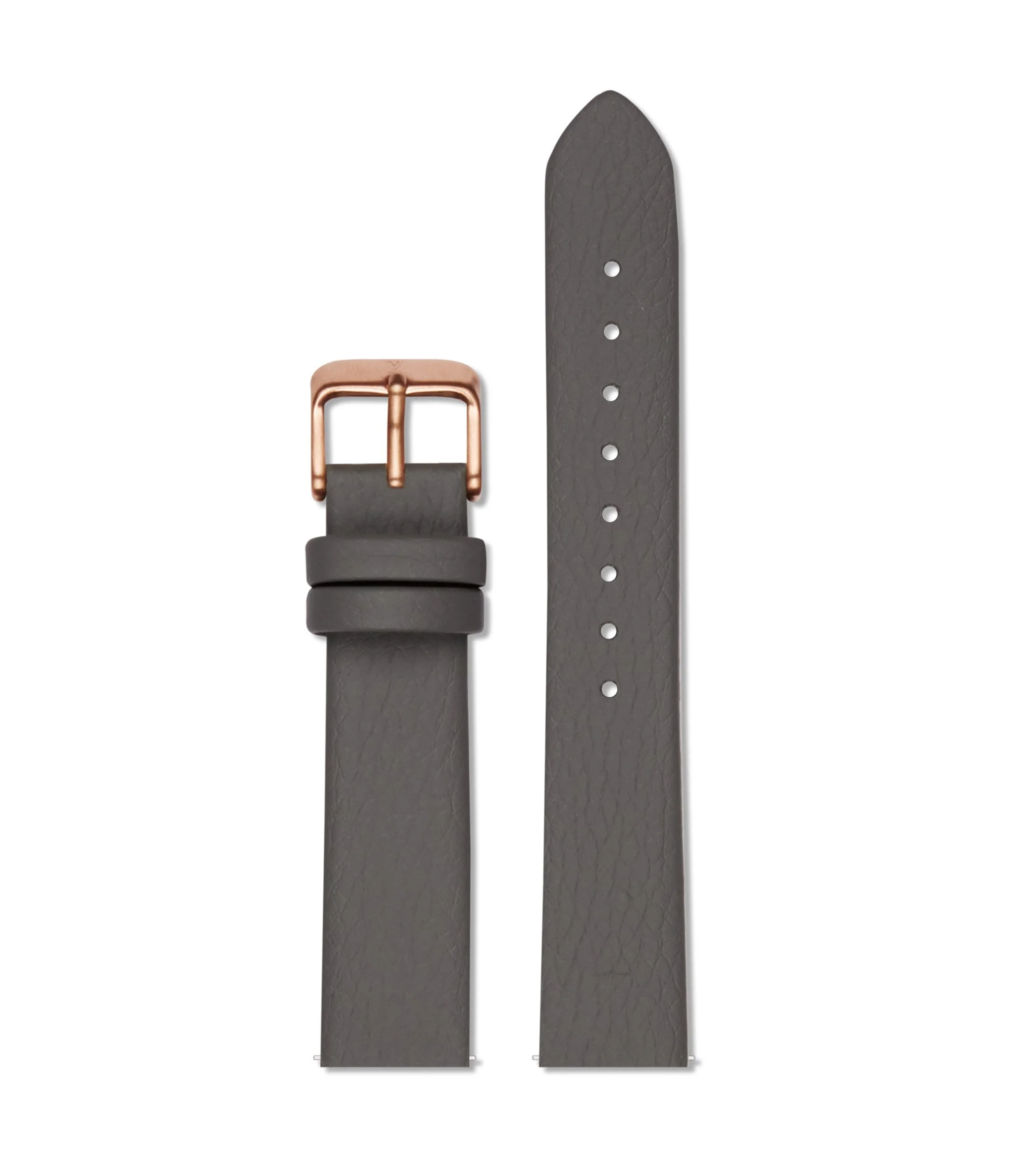 Slate Grey Vegan Leather Watch Strap with Brushed Rose Gold Buckle — 18mm – image 1