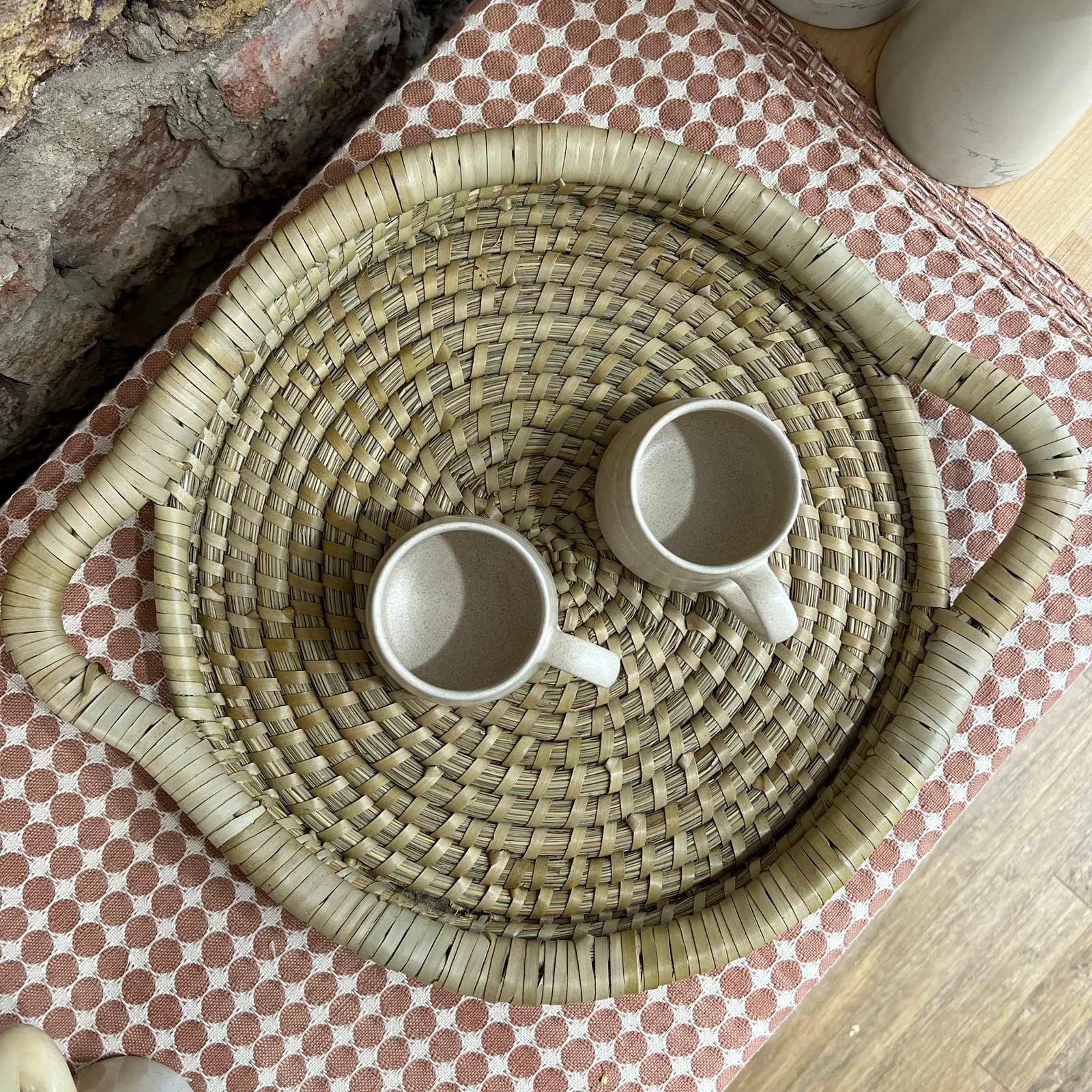 Round Tray with Handles