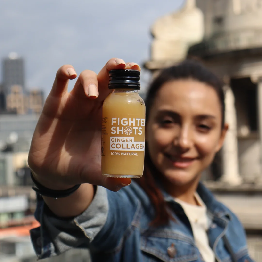 Fighter Shots Ginger + Marine Collagen Shot | 3,000mg Hydrolysed Collagen | 60ml | Single, 6-Pack or 12-Pack (IT)