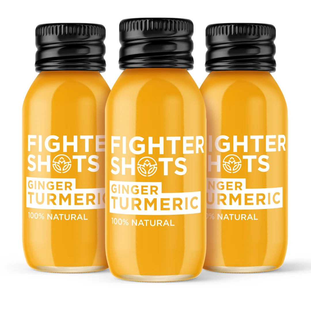 Fighter Shots Ginger + Turmeric Wellness Shot | 60ml | Single, 6-Pack or 12-Pack (USA)