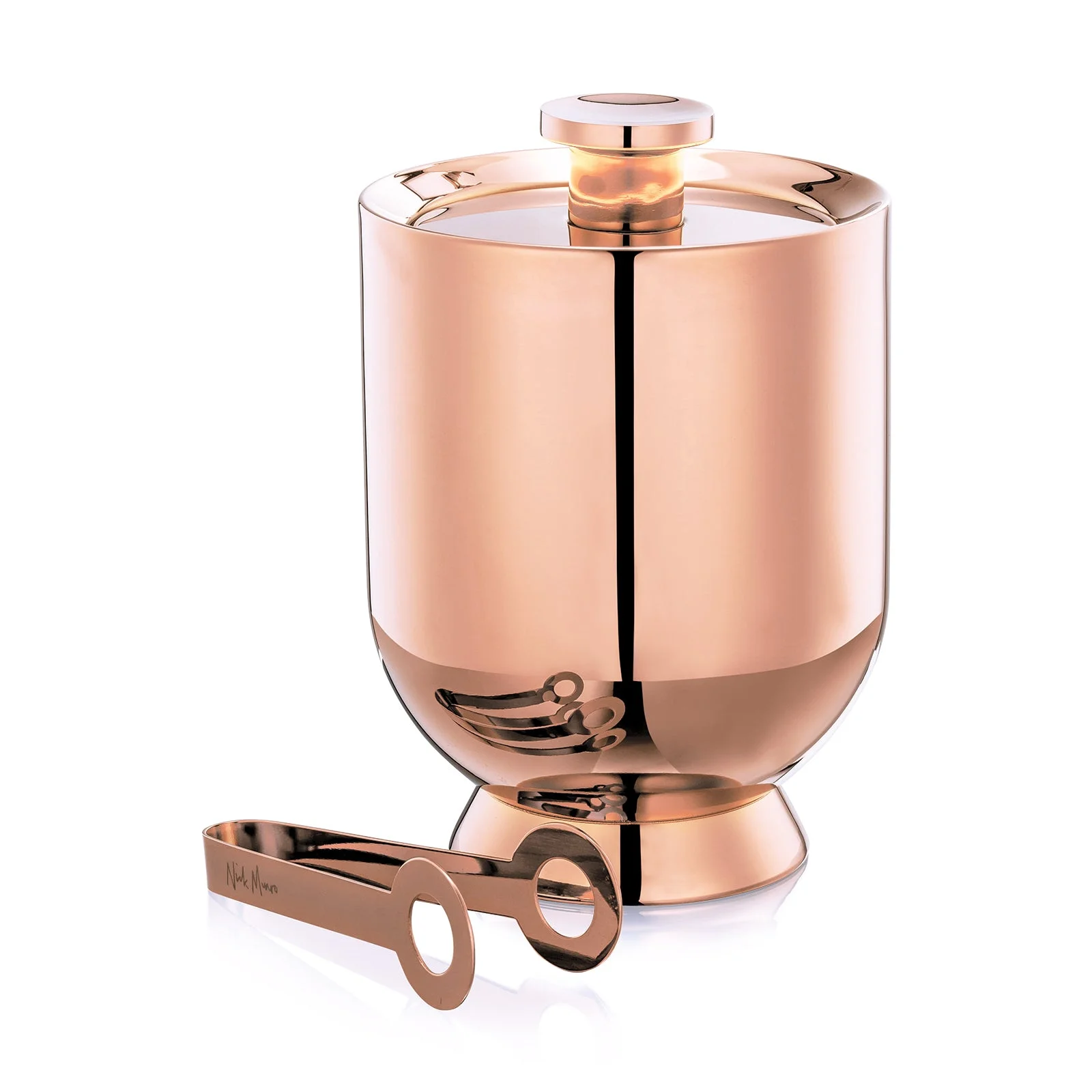 Trombone Ice Bucket & Tongs Rose Gold