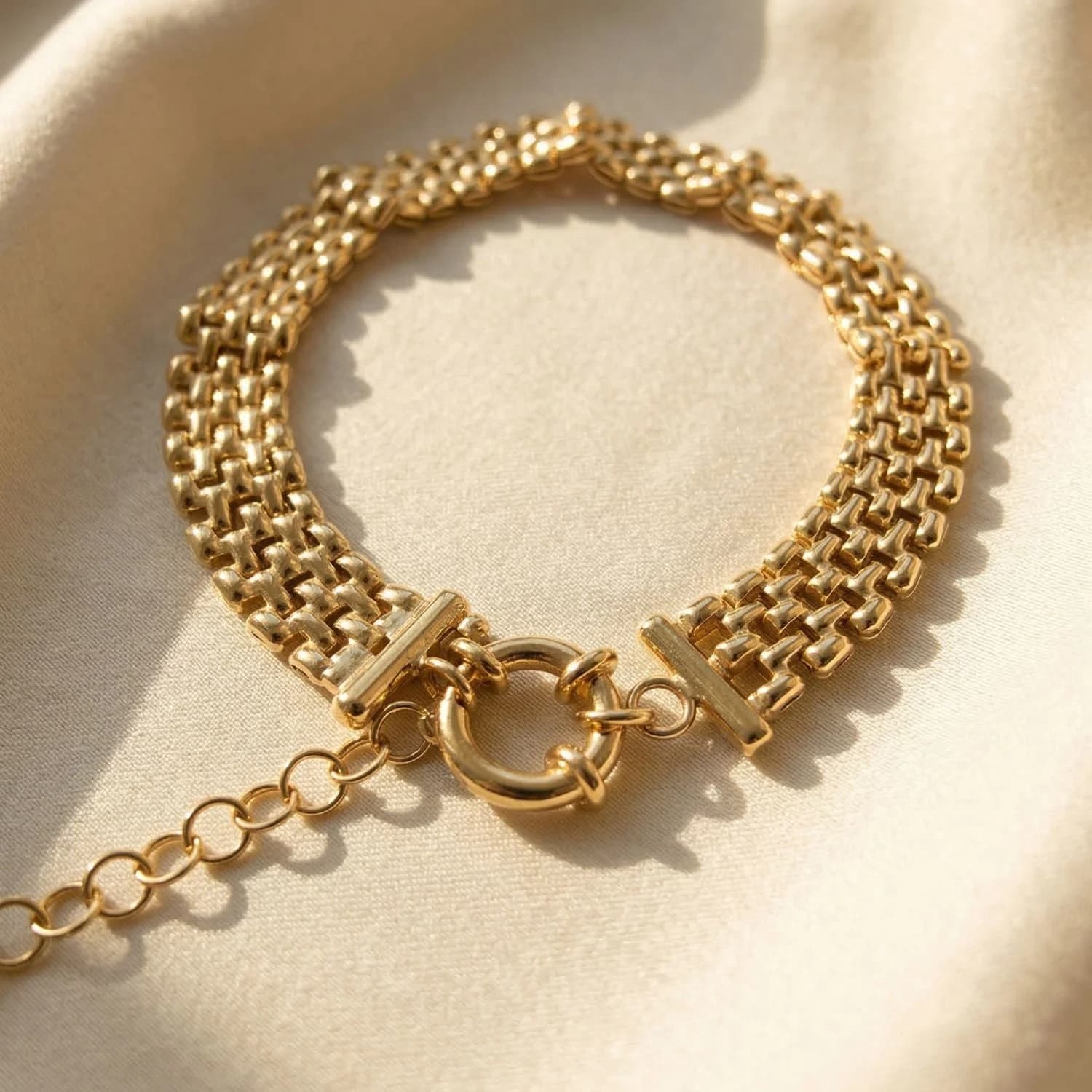 18ct Gold Vermeil Luxury Woven Bracelet – image 1