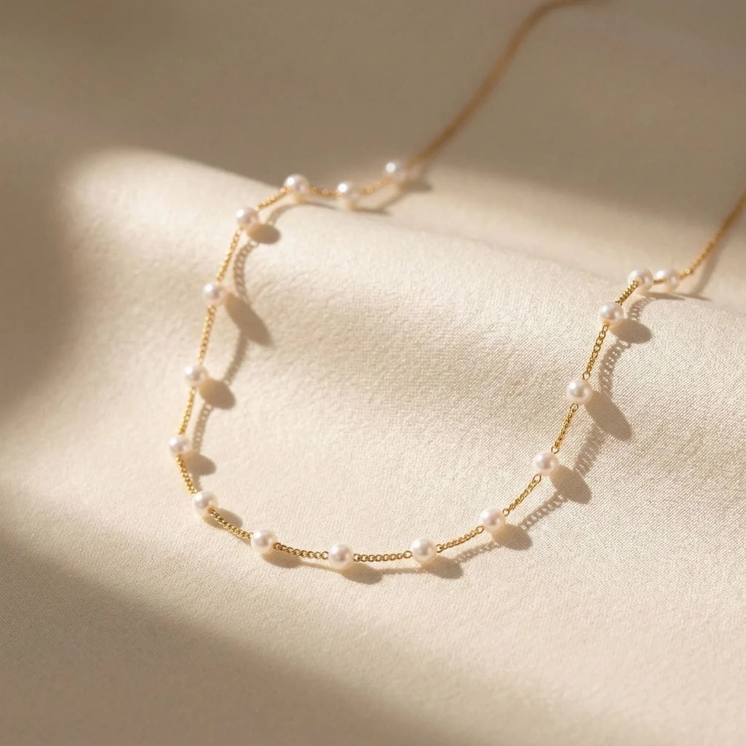 18ct Gold Vermeil Essential Pearl Necklace – image 1