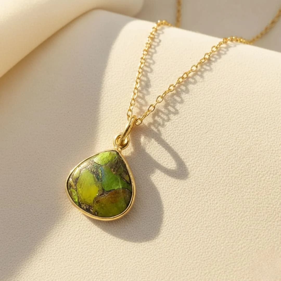 18ct Gold Vermeil Peridot August Birthstone Necklace – image 1