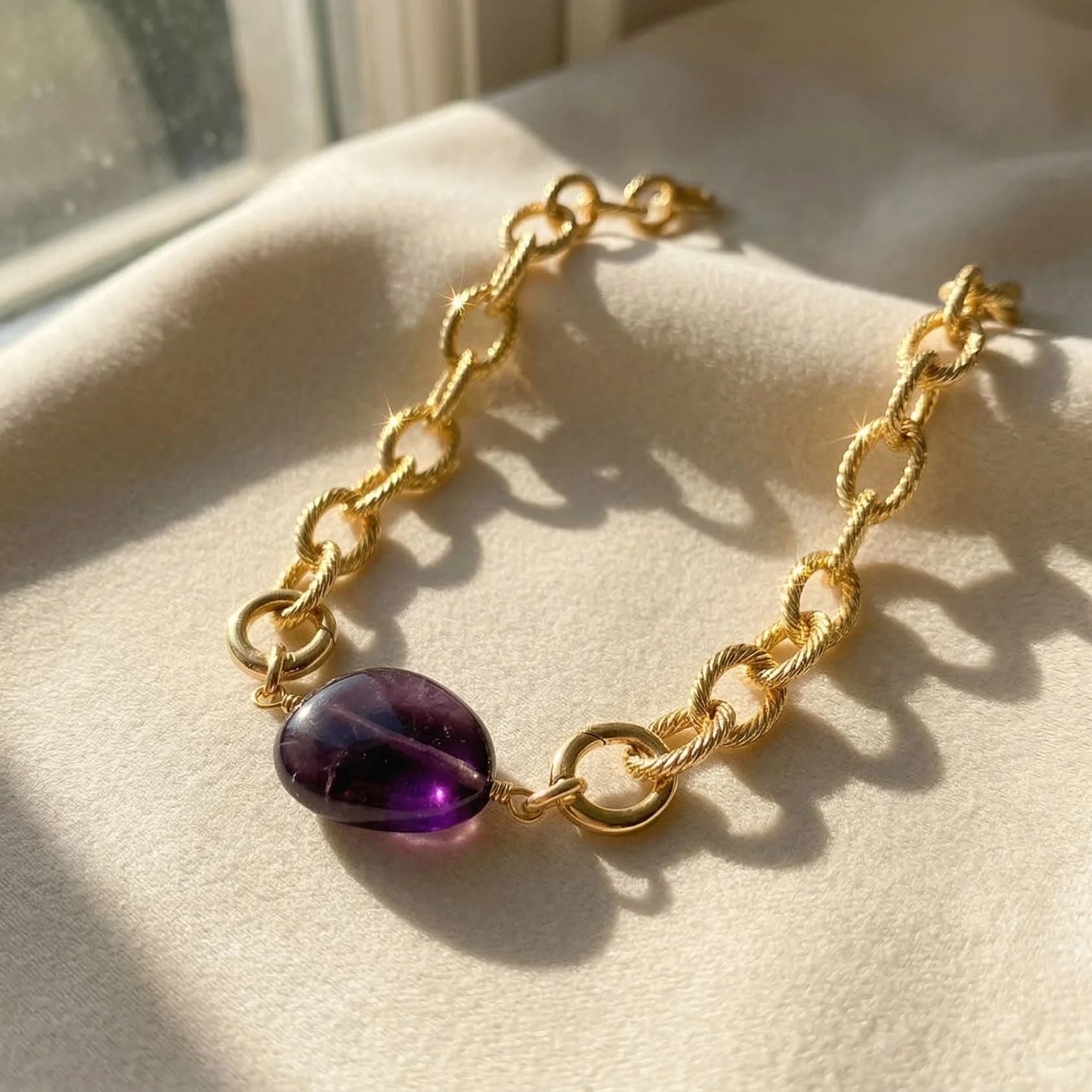Amethyst February Birthstone Statement Pendant Necklace – image 1