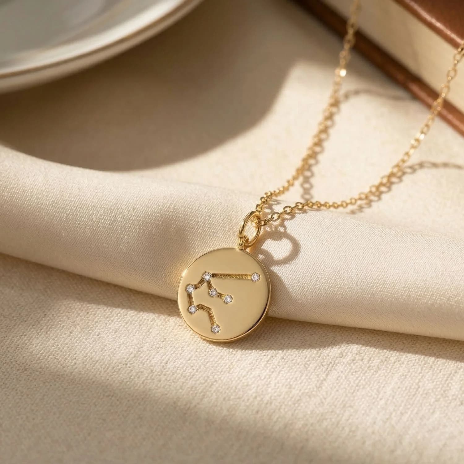 Aquarius Gold Plated Constellation Star Map Pendant Charm Necklace
