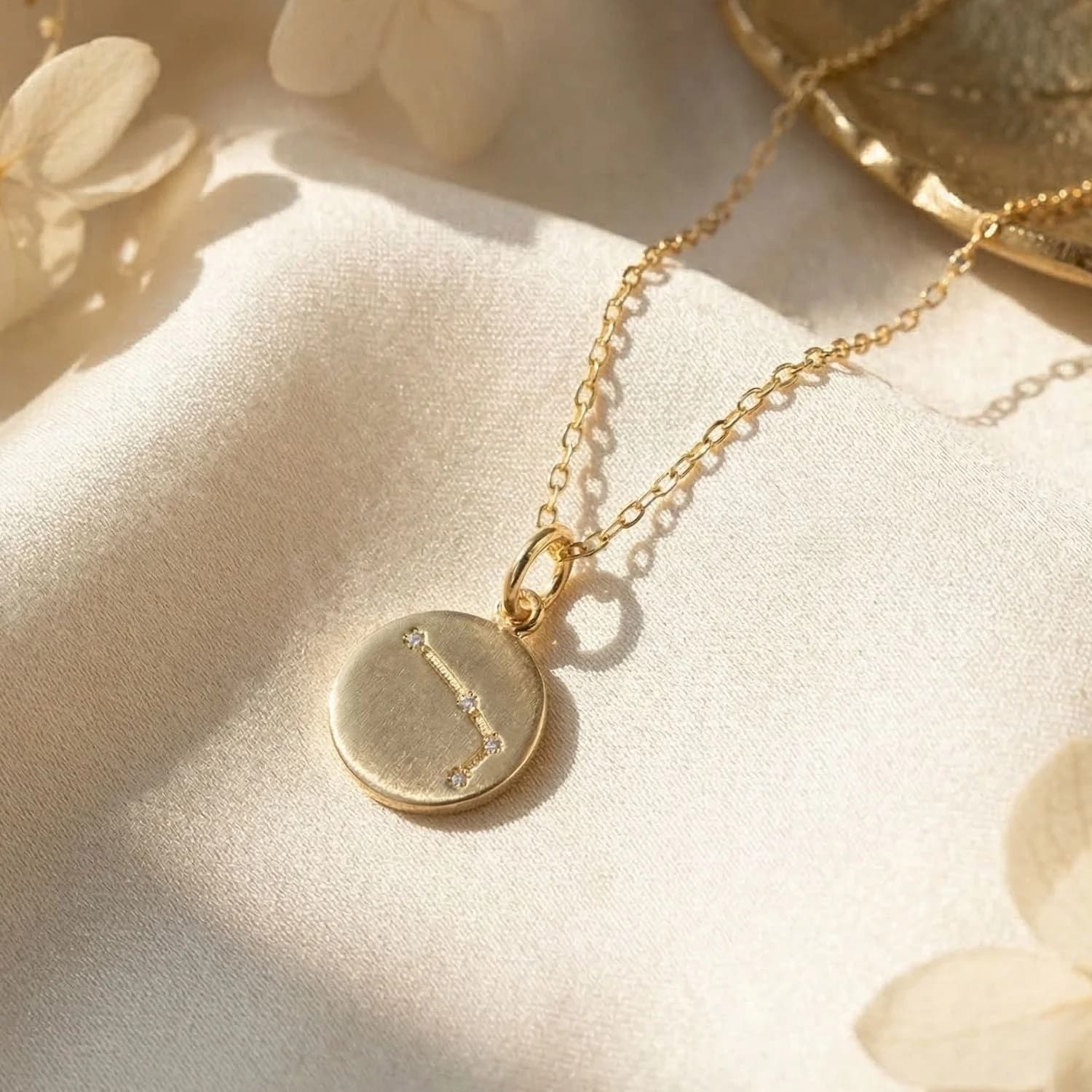 Aries Gold Plated Constellation Star Map Pendant Charm Necklace