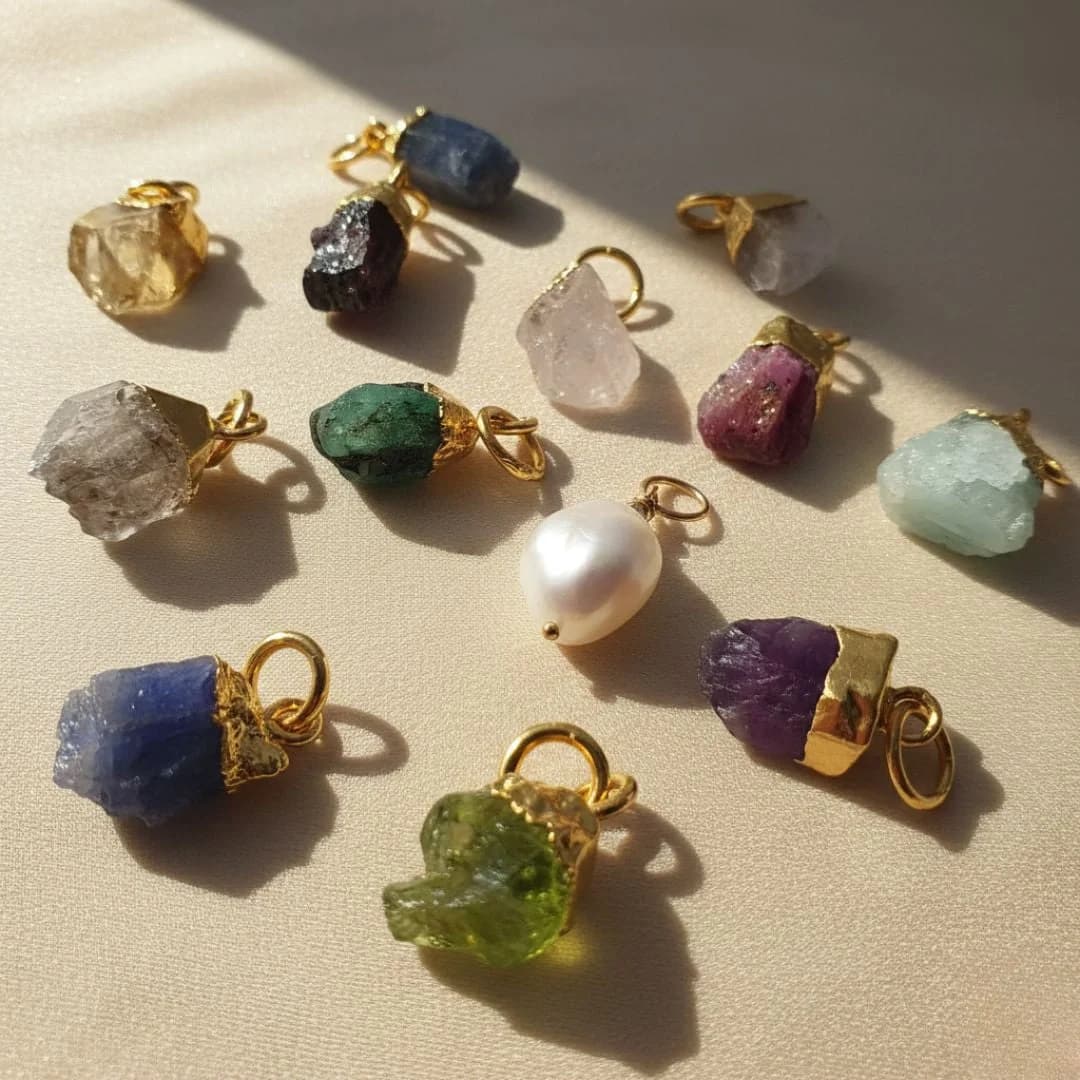 Bell Birthstone Pendant Charms