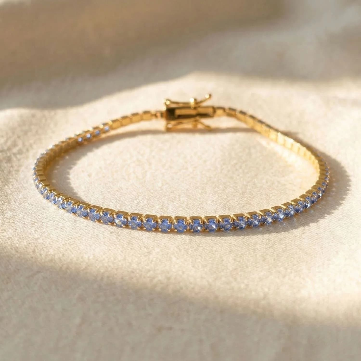 Blue Topaz December Birthstone Dainty Tennis Bracelet