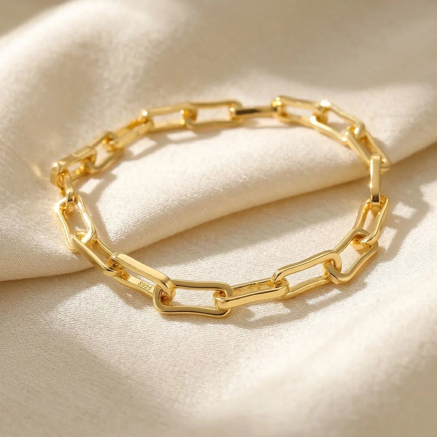Customisable Hinged Link Paperclip Charm Bracelet – image 1