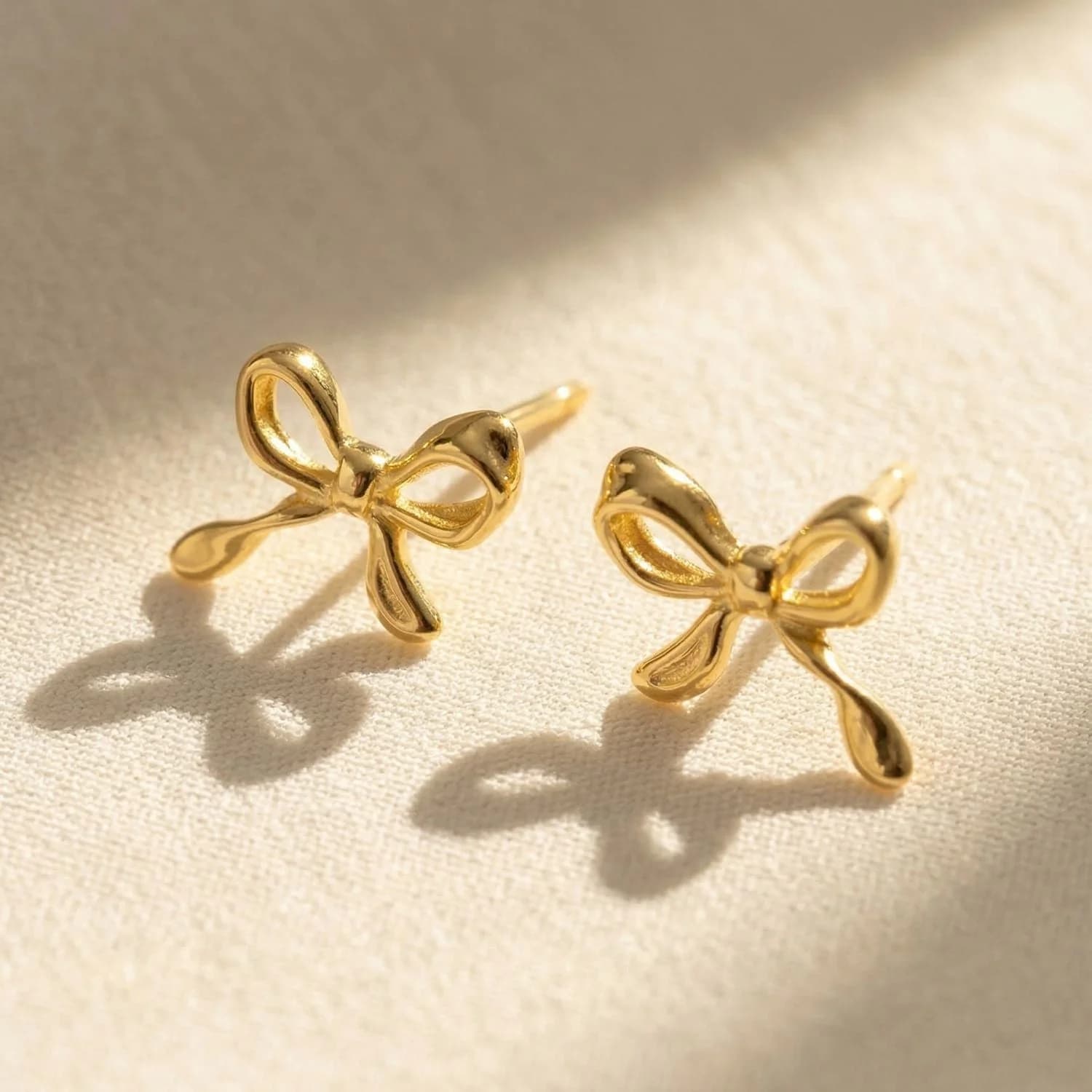 Cute Bow Tie Bowknot Gold Plated Everyday Stud Earrings