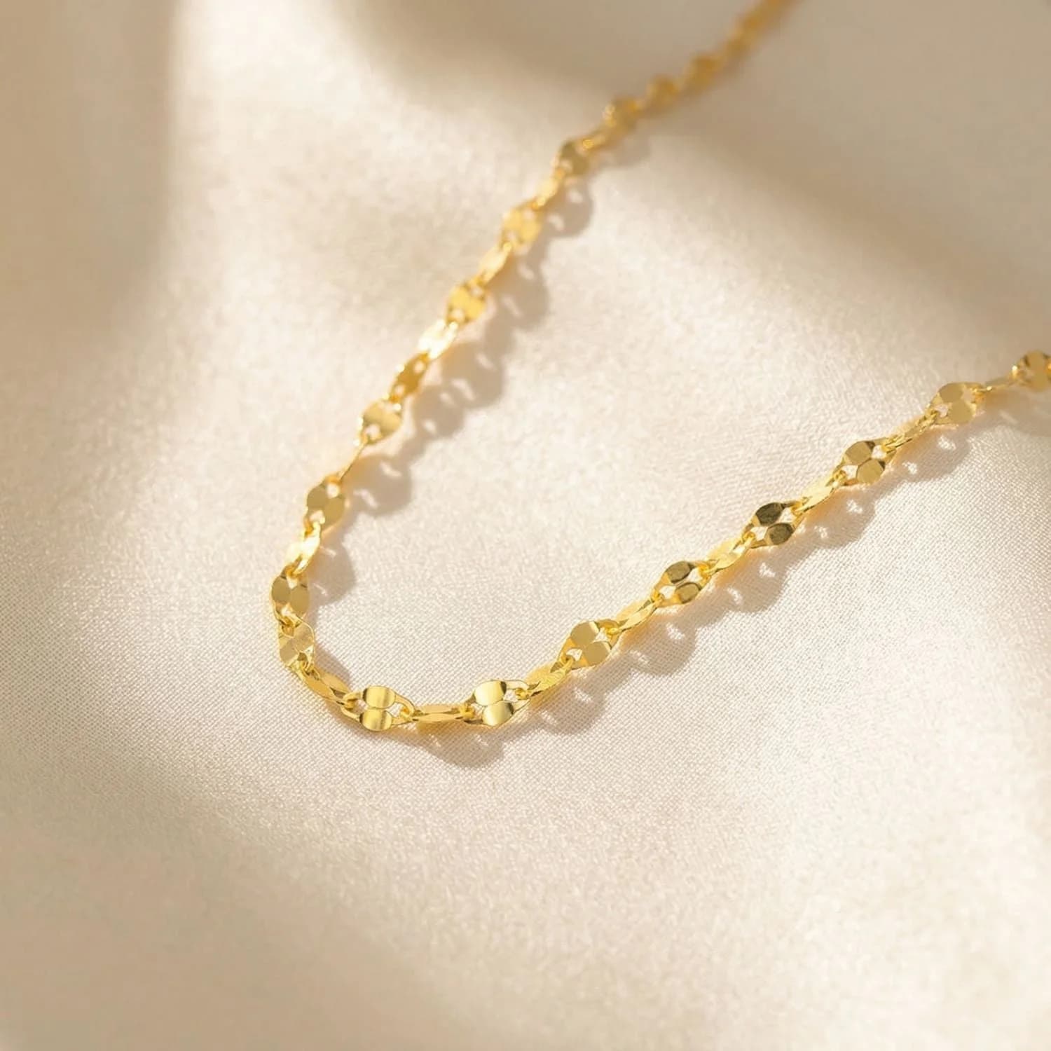 Dainty Glitter Shiny Sparkle Layering Gold Plated Chain