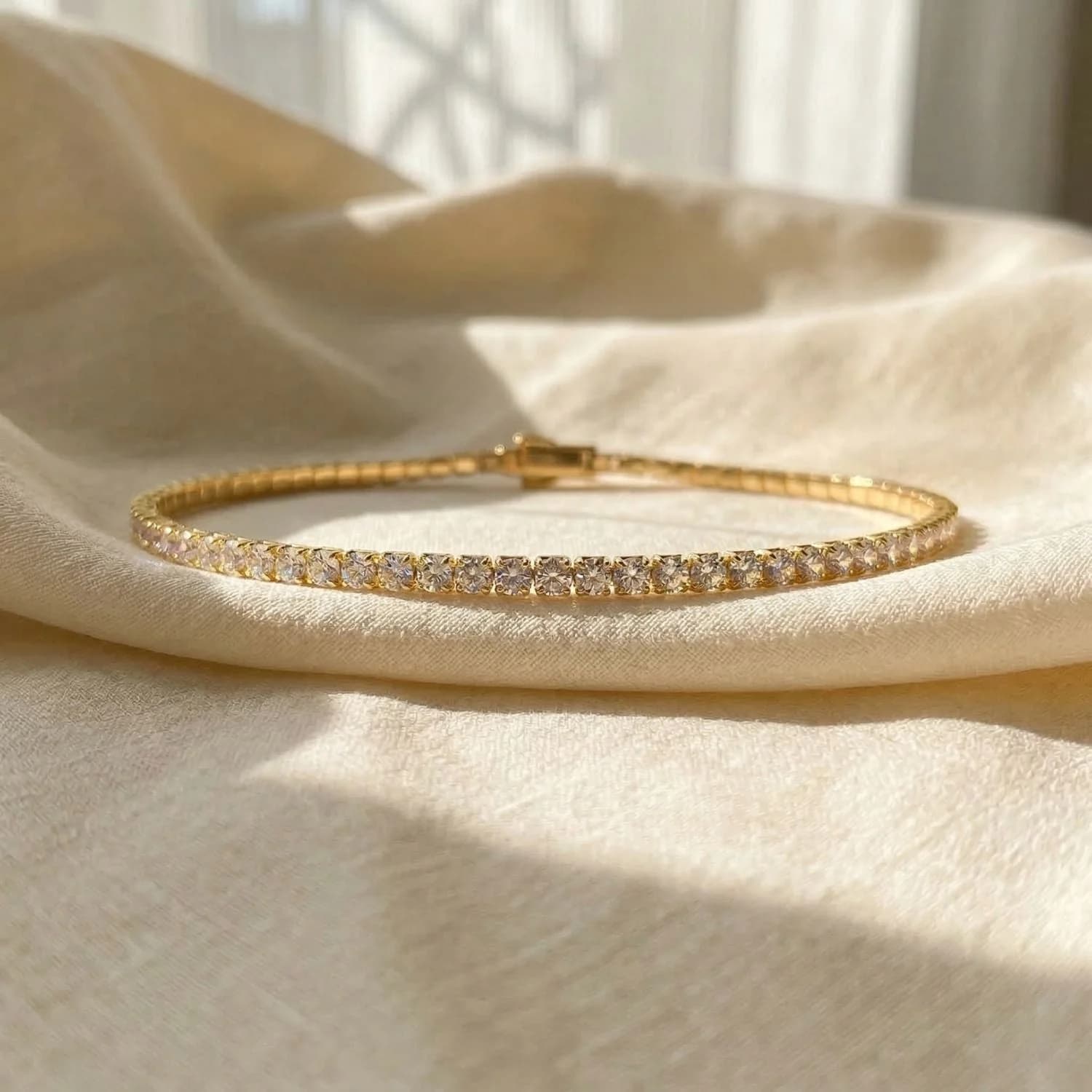 Diamond April Birthstone Tennis Bracelet – image 1
