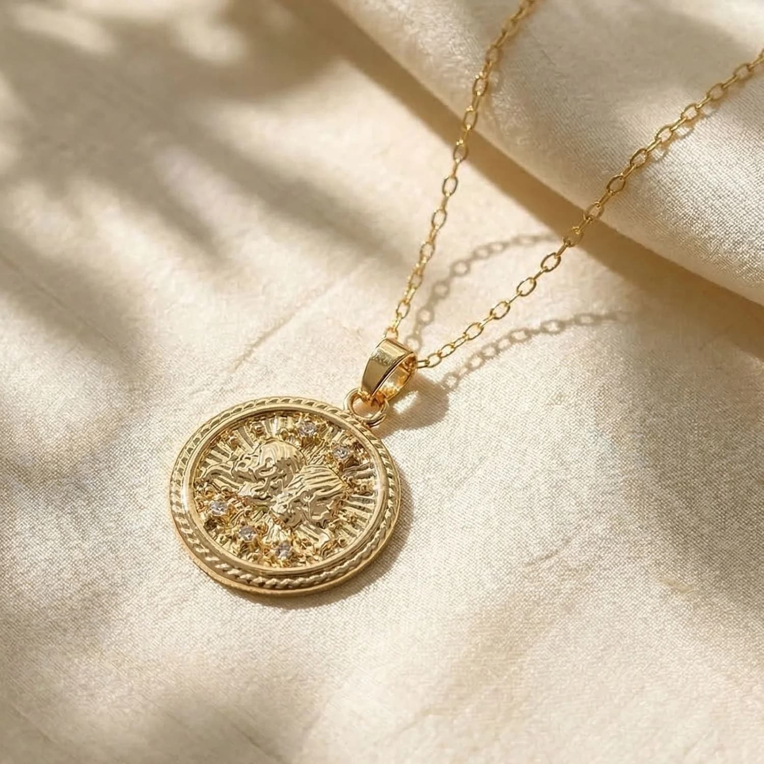 Gemini Gold Plated Zodiac Pendant Necklace – image 1