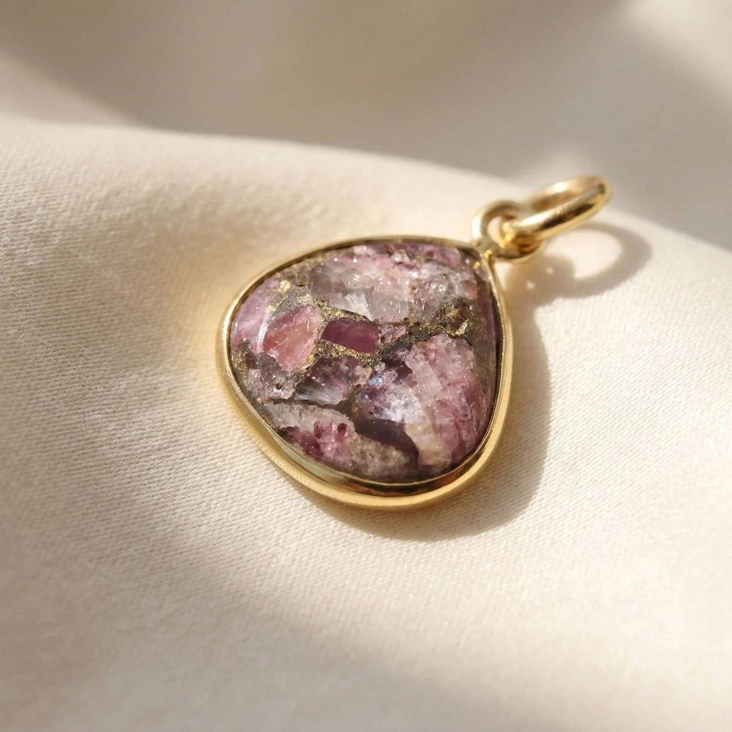 Gold Vermeil Pink Tourmaline Gemstone Pendant