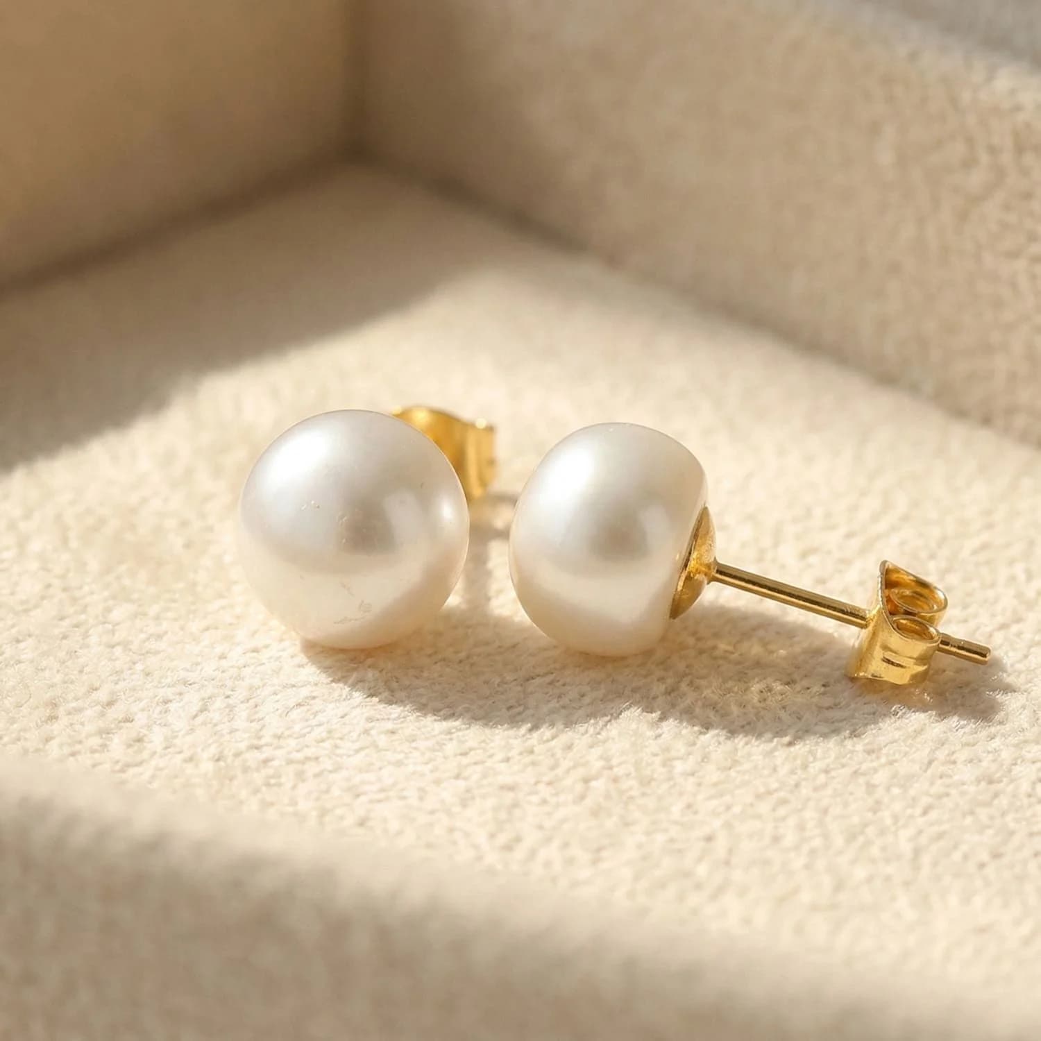 Freshwater Pearl Stud Earrings – image 1