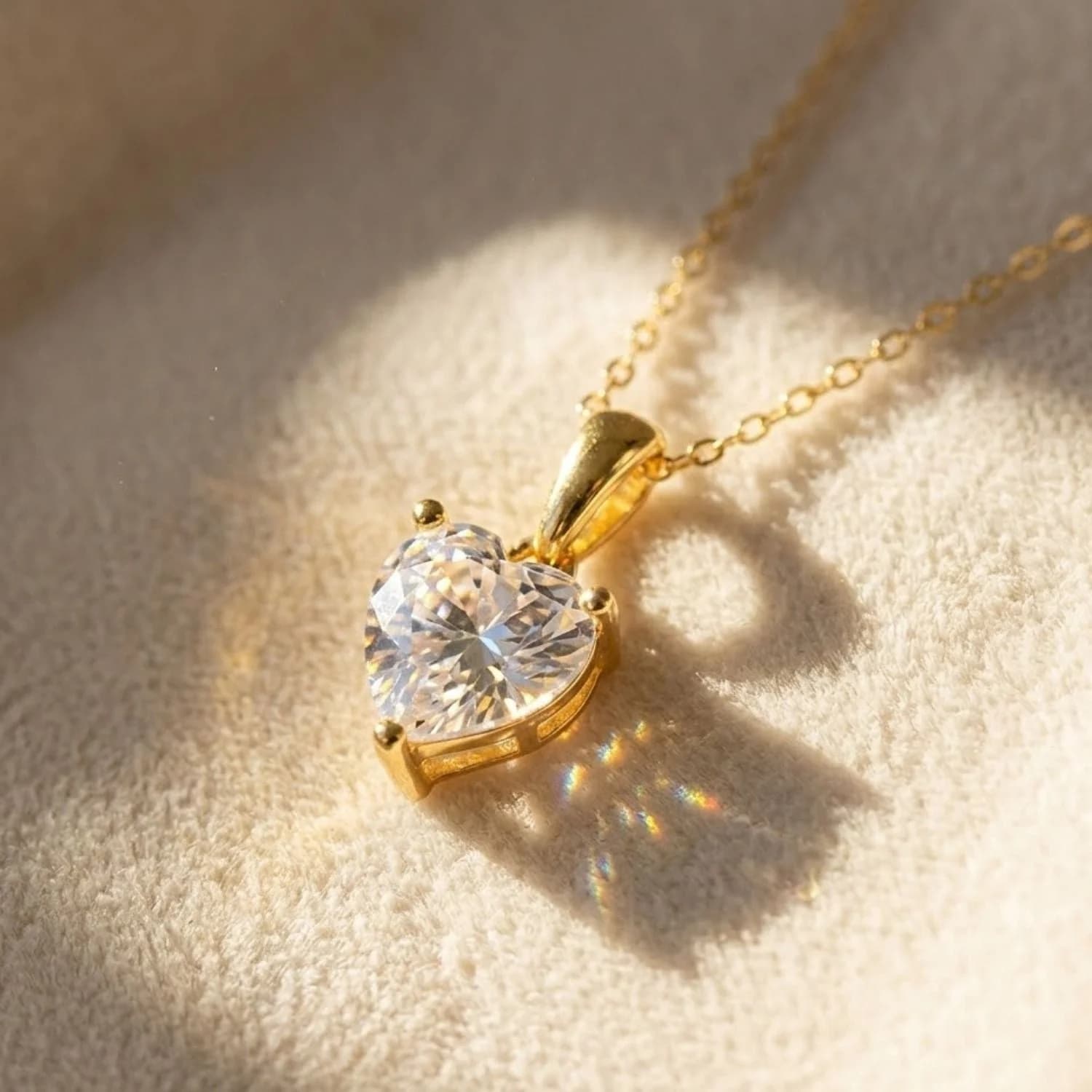 Heart Diamond April Birthstone Necklace – image 1