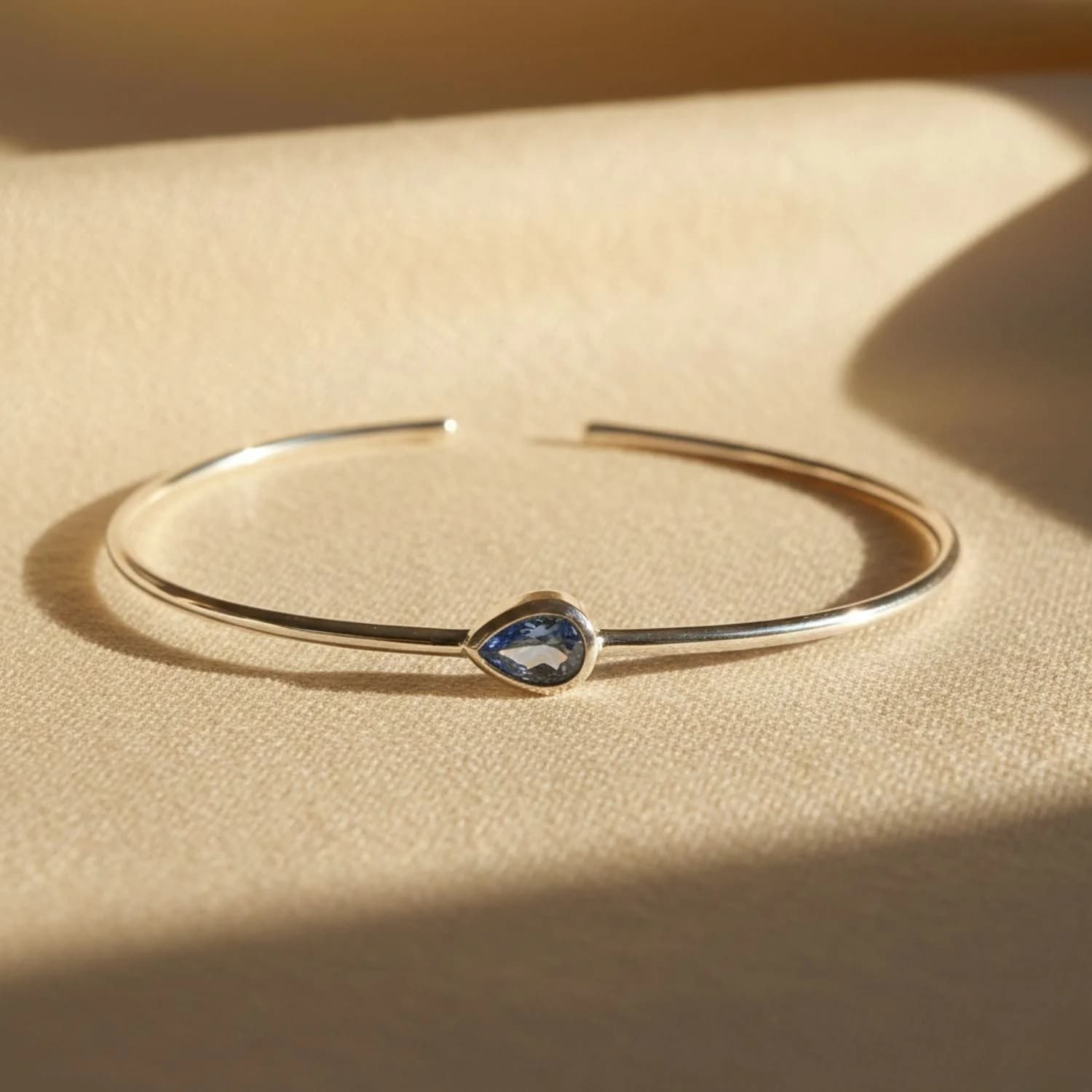 Sterling Silver Blue Topaz Bangle Bracelet – image 1