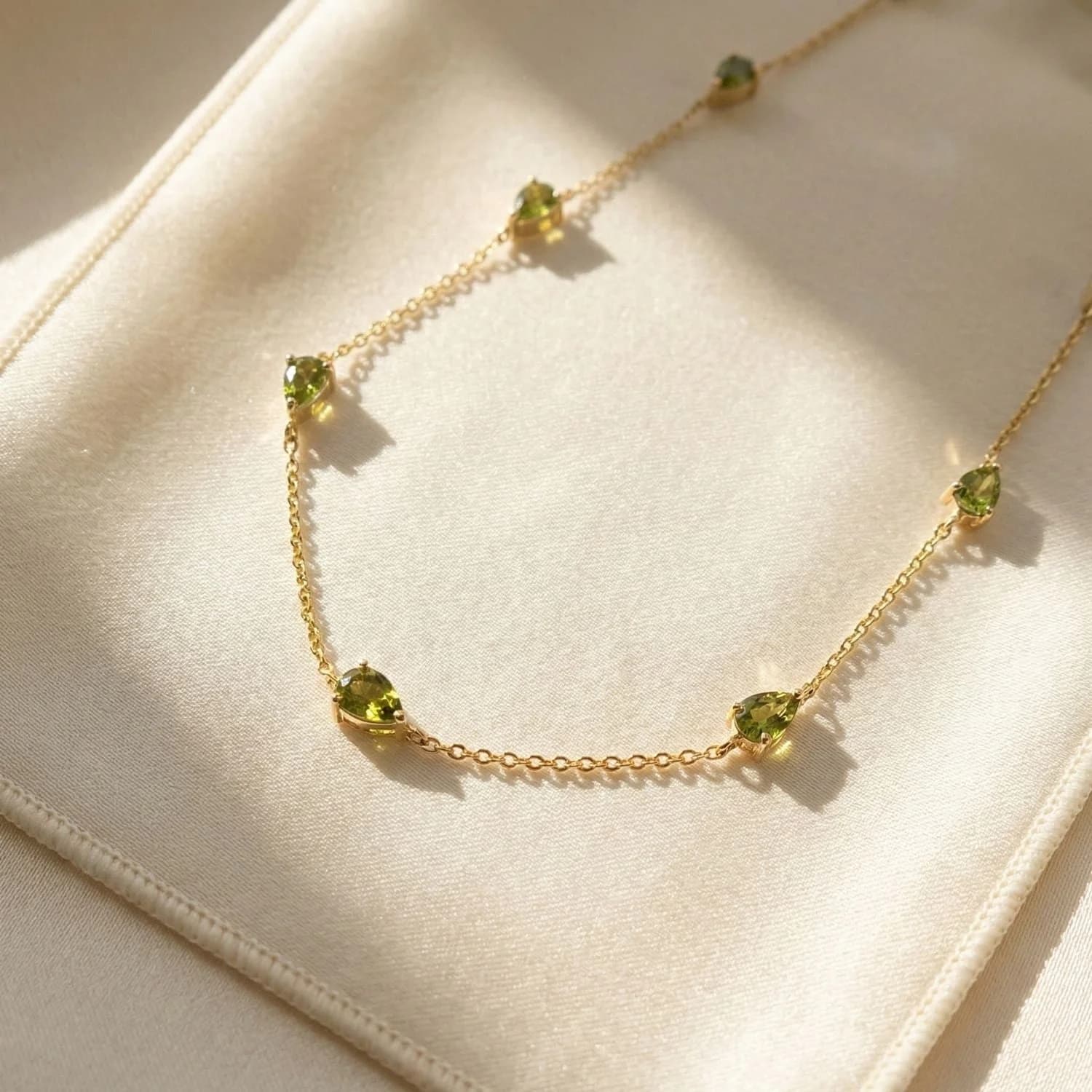 Peridot August Birthstone Gold Vermeil Necklace – image 1