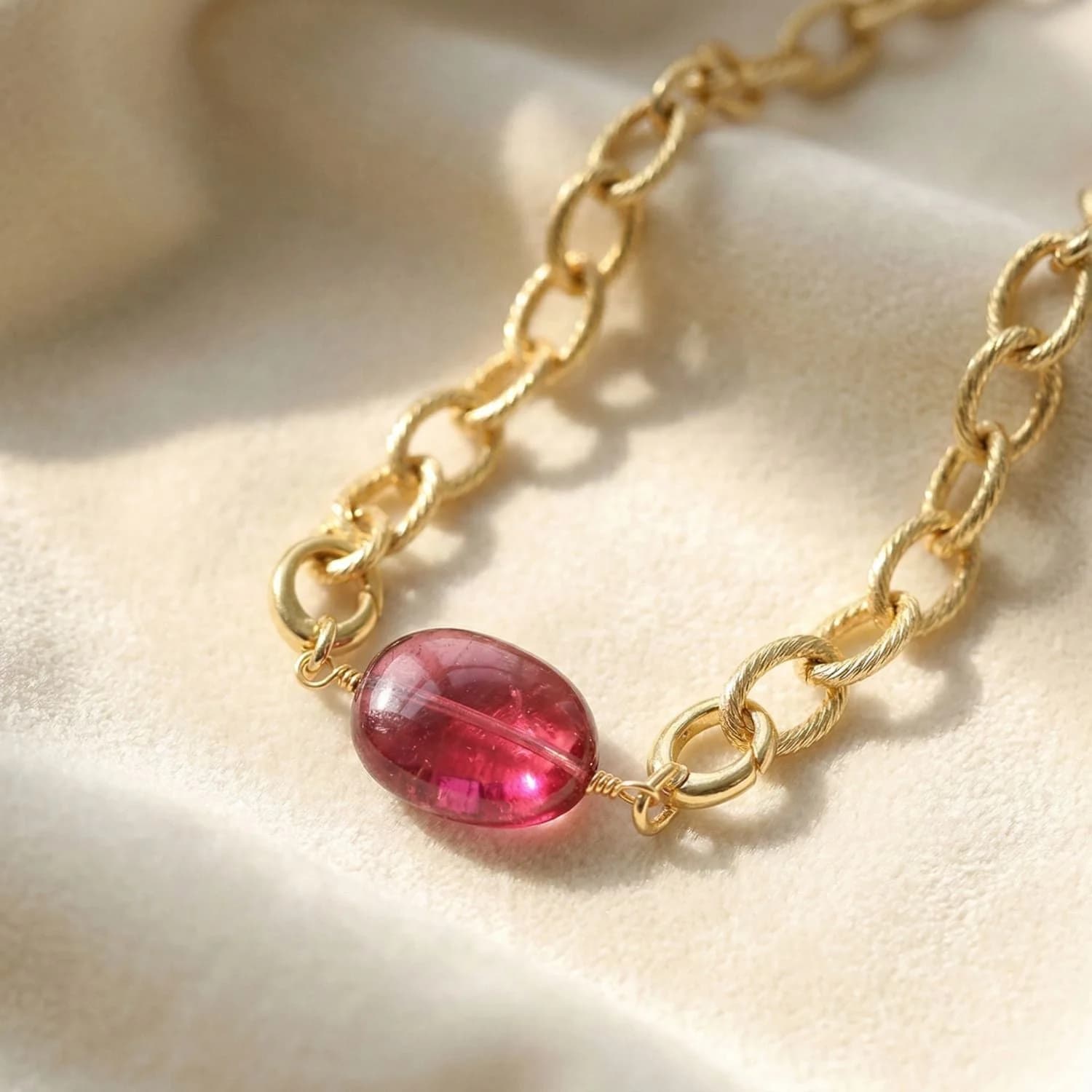 Pink Tourmaline October Birthstone Pendant Necklace – image 1