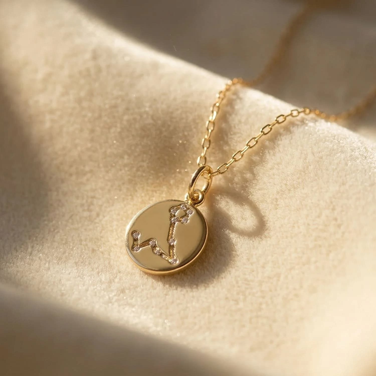 Pisces Gold Plated Constellation Star Map Pendant Charm Necklace