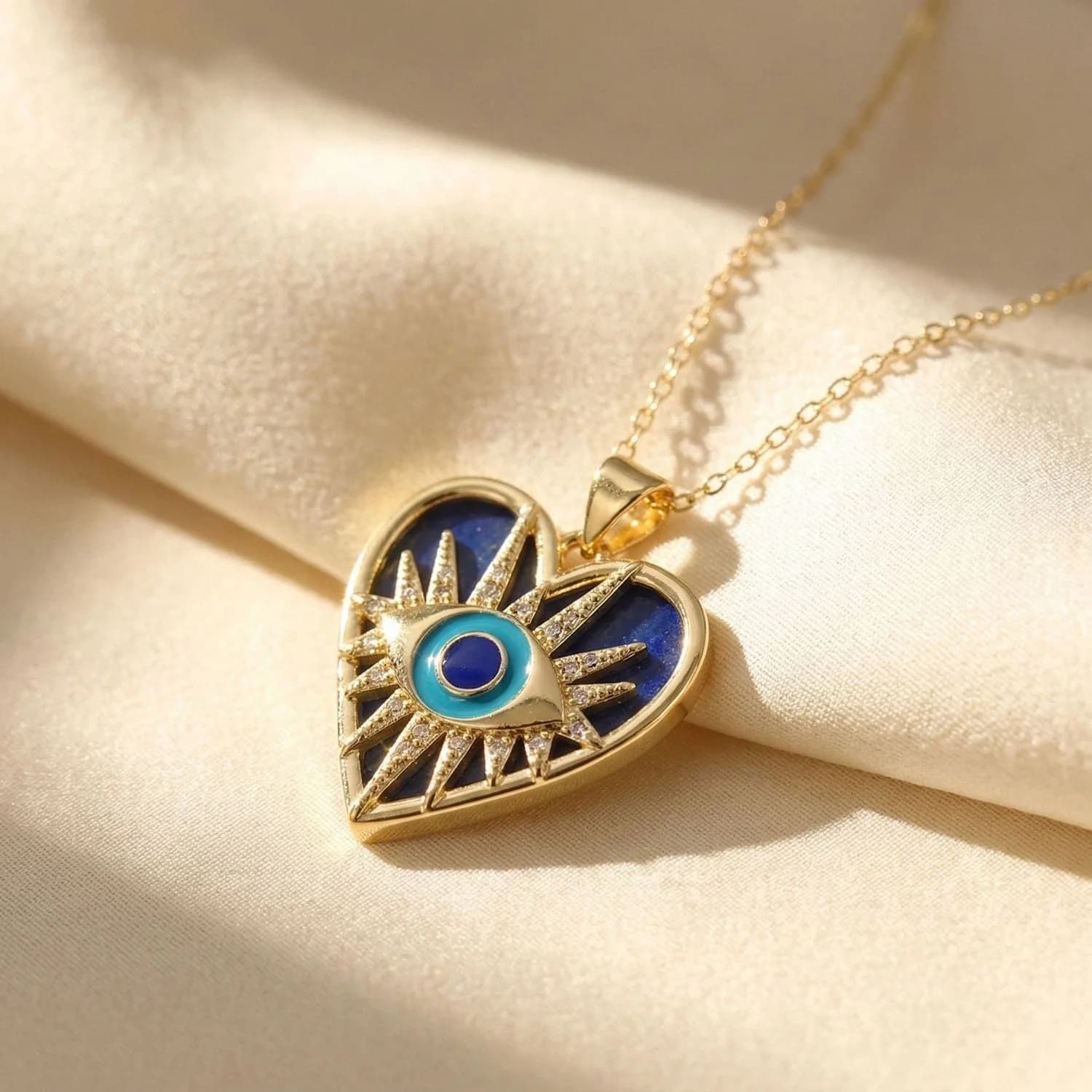 Lapis Lazuli Blue Evil Eye Necklace – image 1