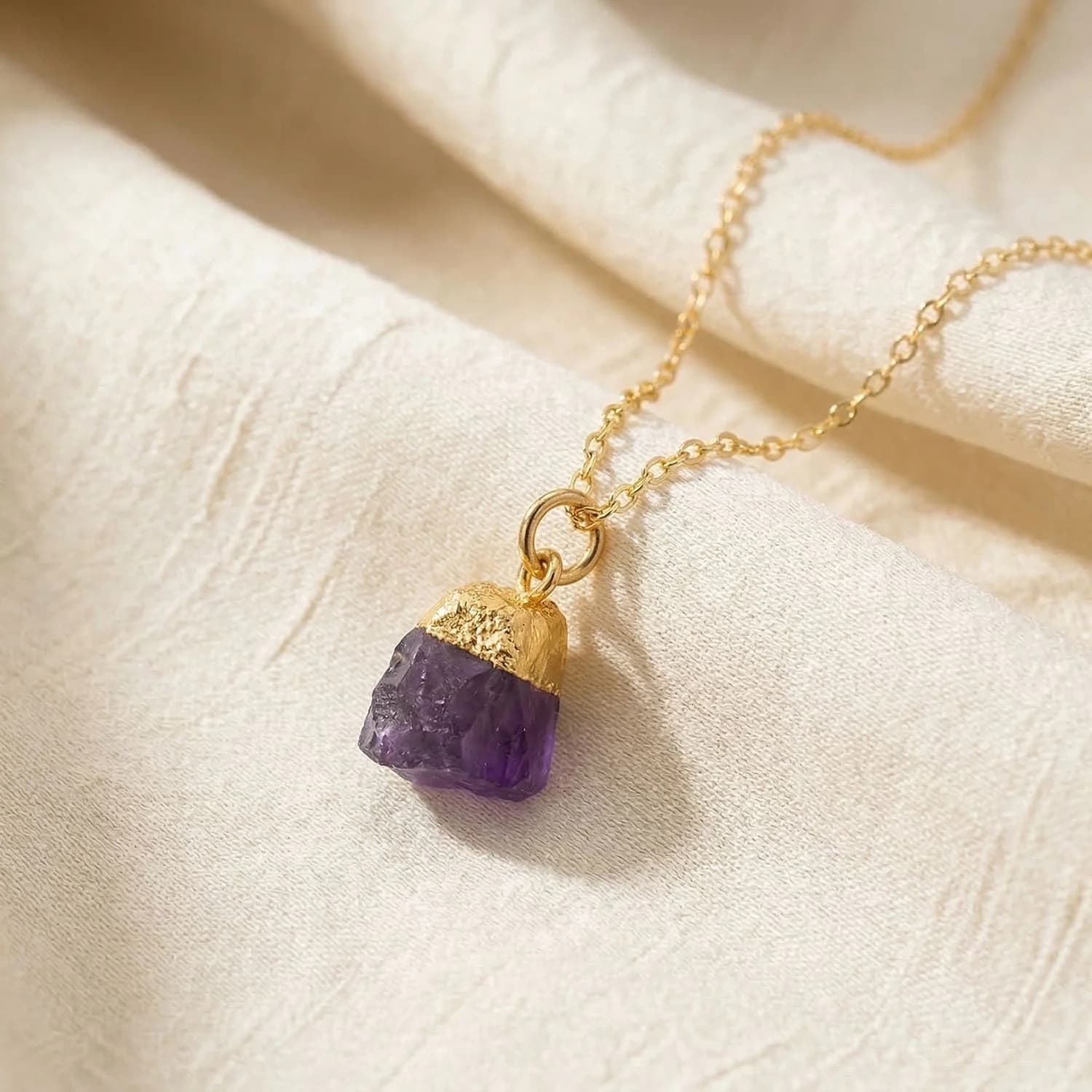 Raw Amethyst Gold Plated Necklace – image 1