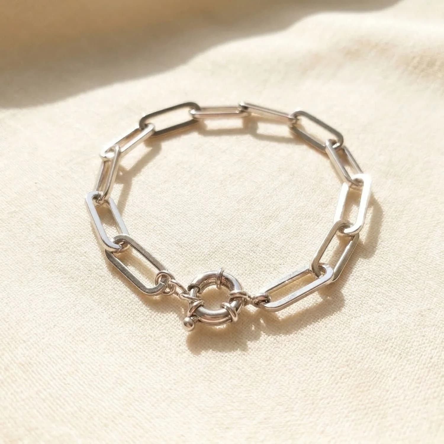 Silver Filled Plain Paperclip Bracelet